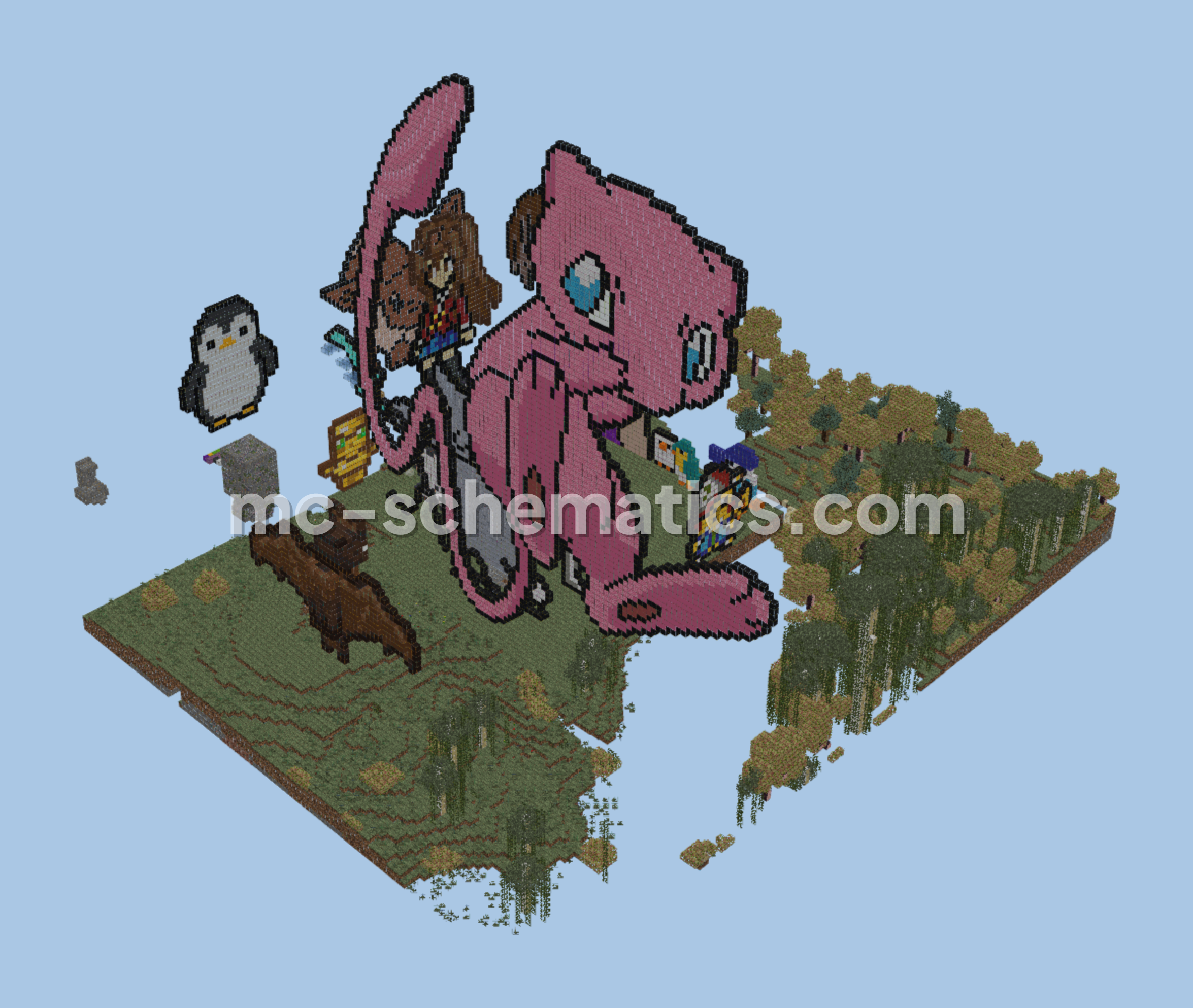 Pixel Art Base Minecraft schematic preview