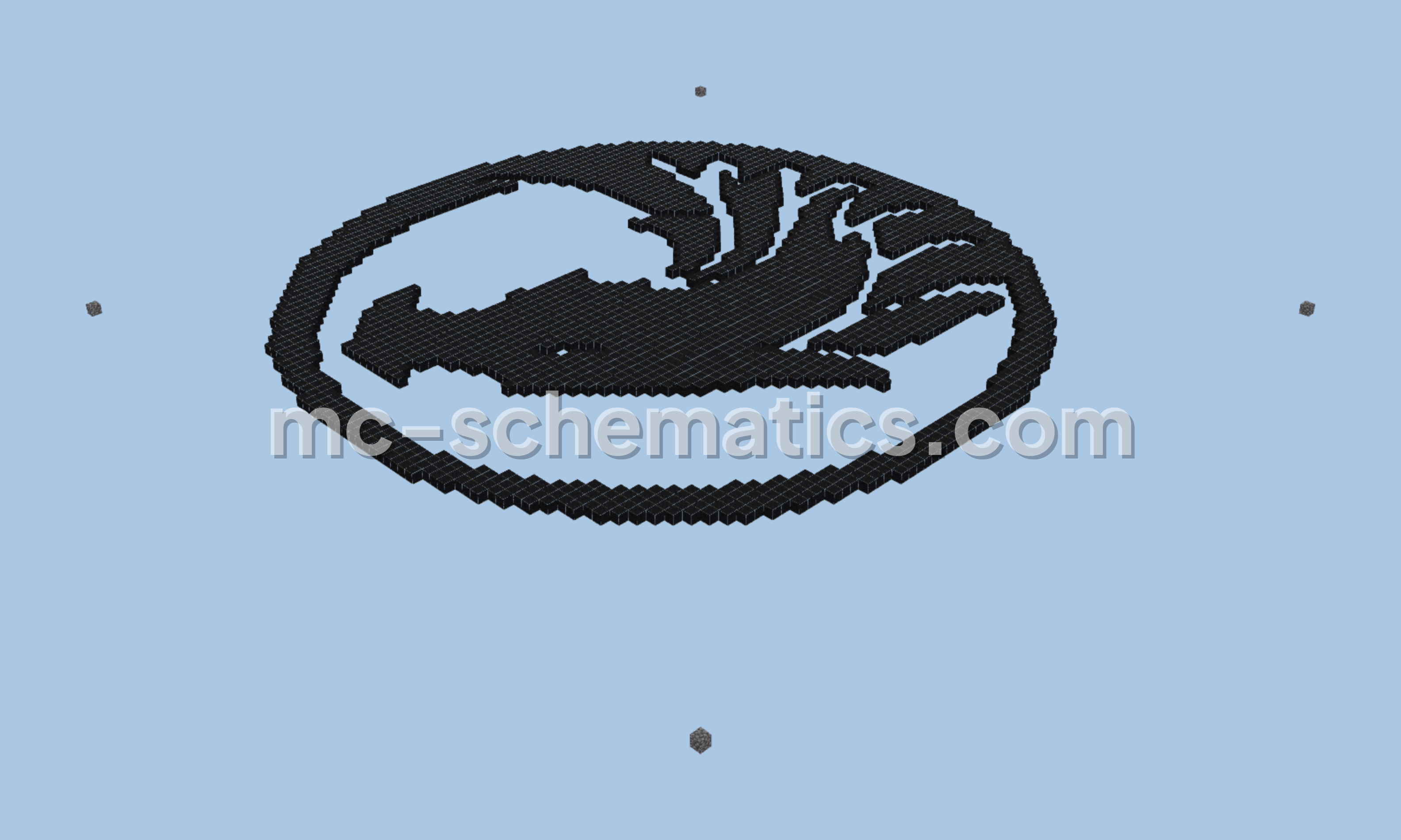 Pixel Art Dragon Yin-Yang Minecraft schematic preview