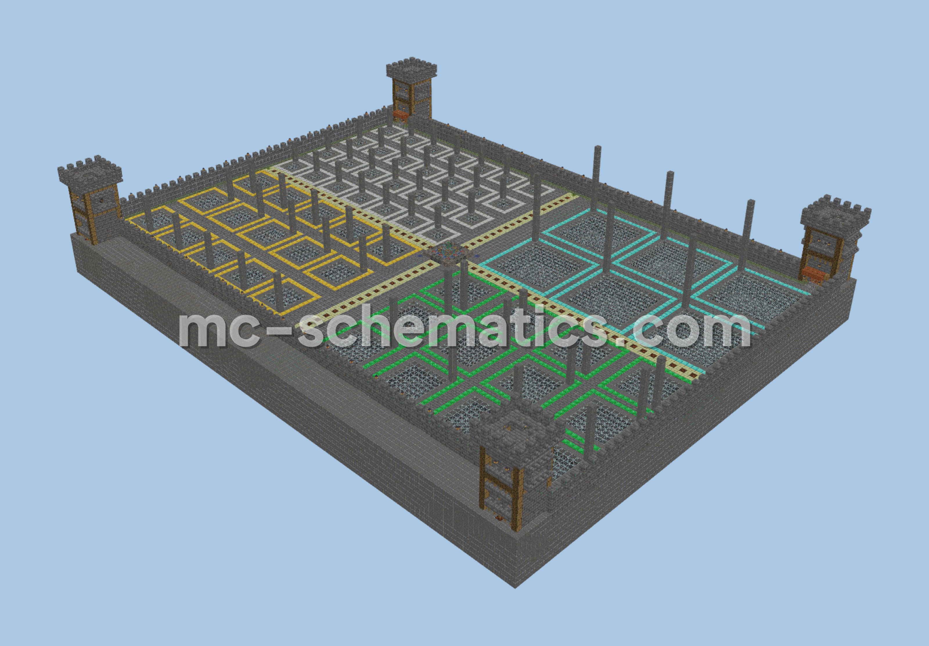 Player Shops Building With 61 Plots Minecraft schematic preview