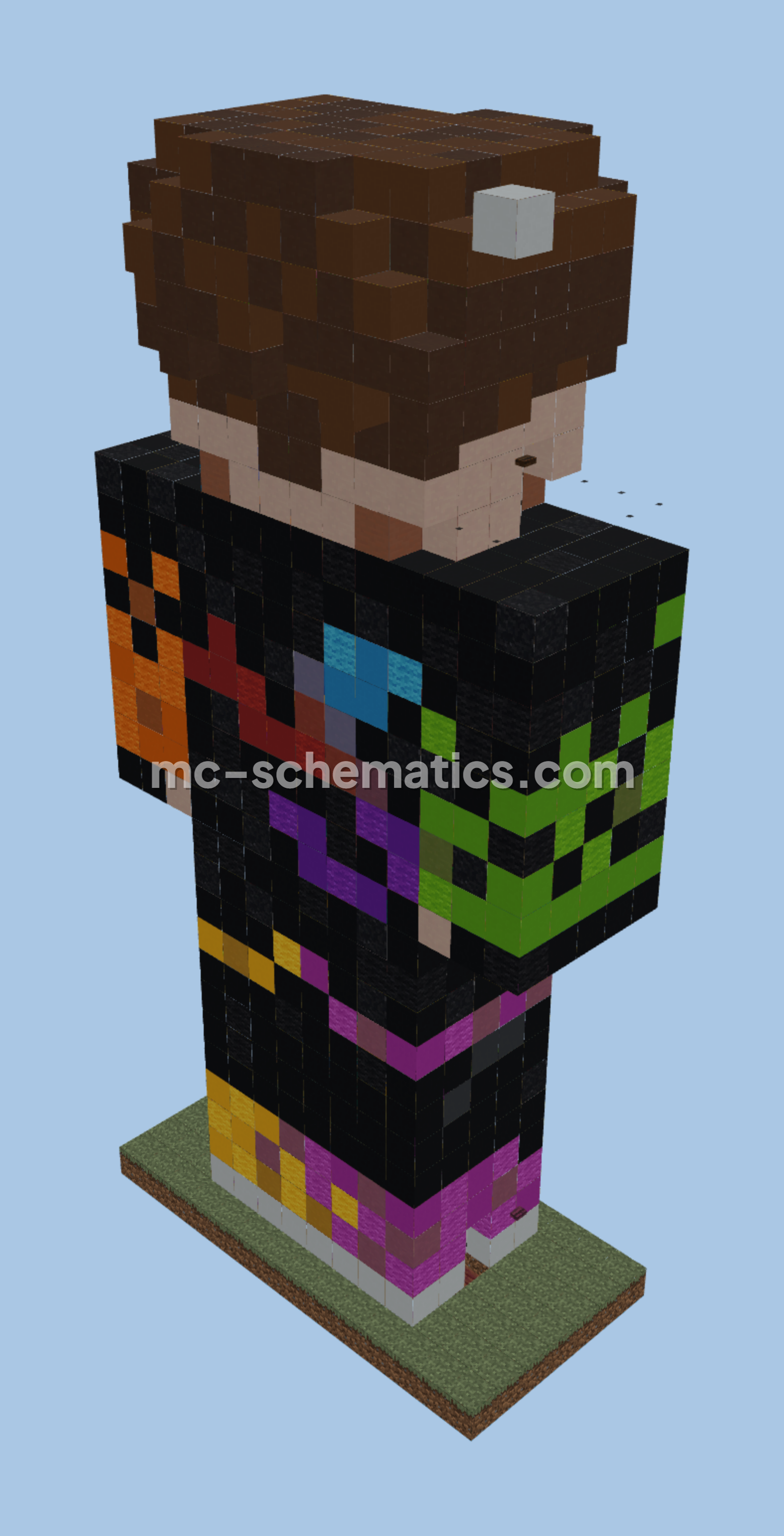 Player Skin Statue House Minecraft schematic preview