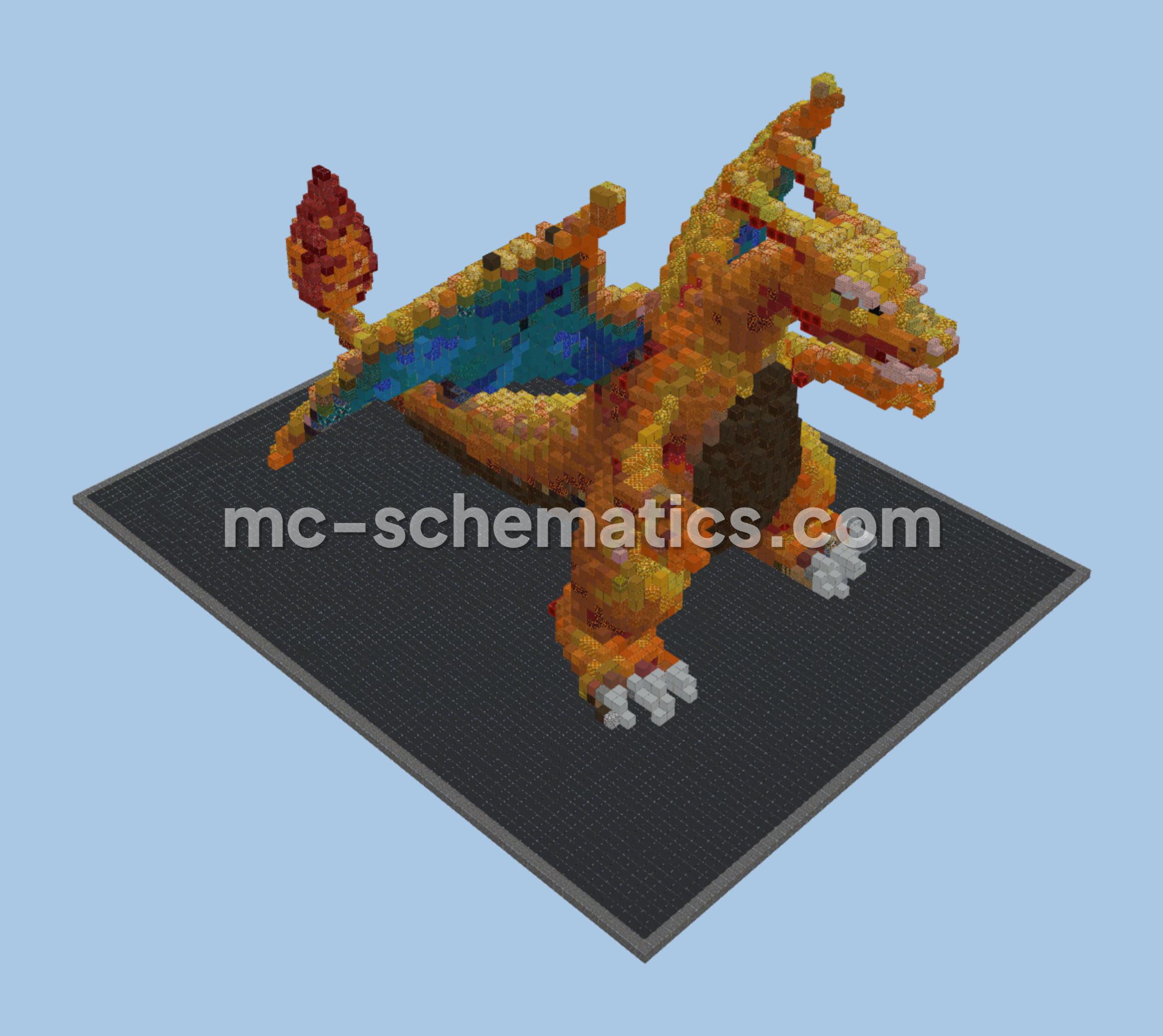Pokemon Charizard Build Minecraft schematic preview