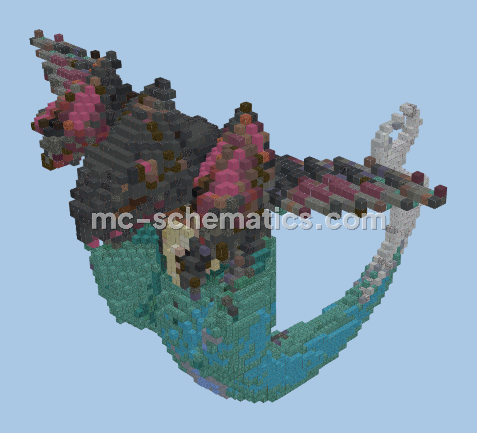 Pokemon Dragapult Structure Minecraft schematic preview