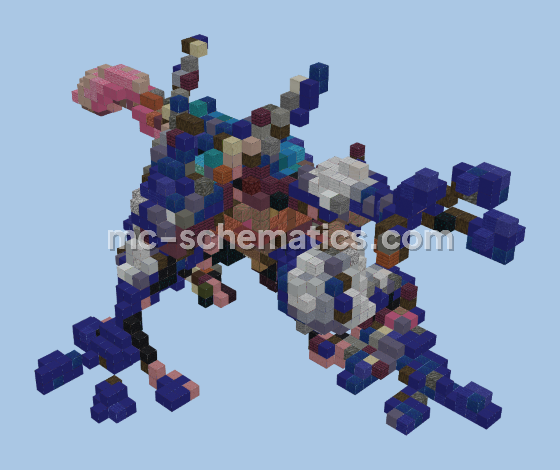 Pokemon Greninja Statue Minecraft schematic preview