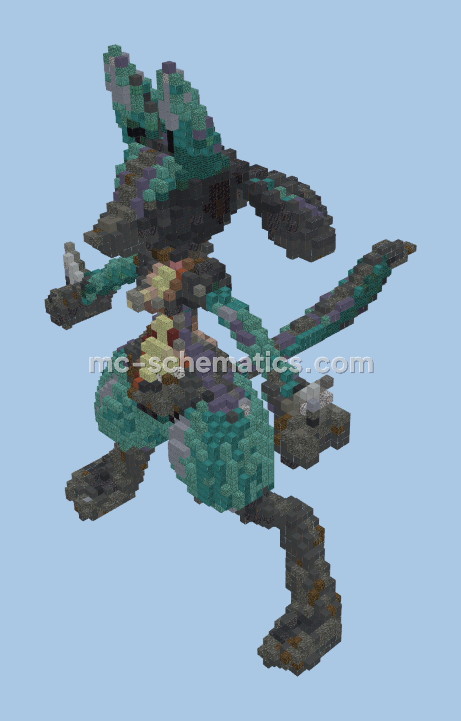 Pokemon Lucario Build Minecraft schematic preview