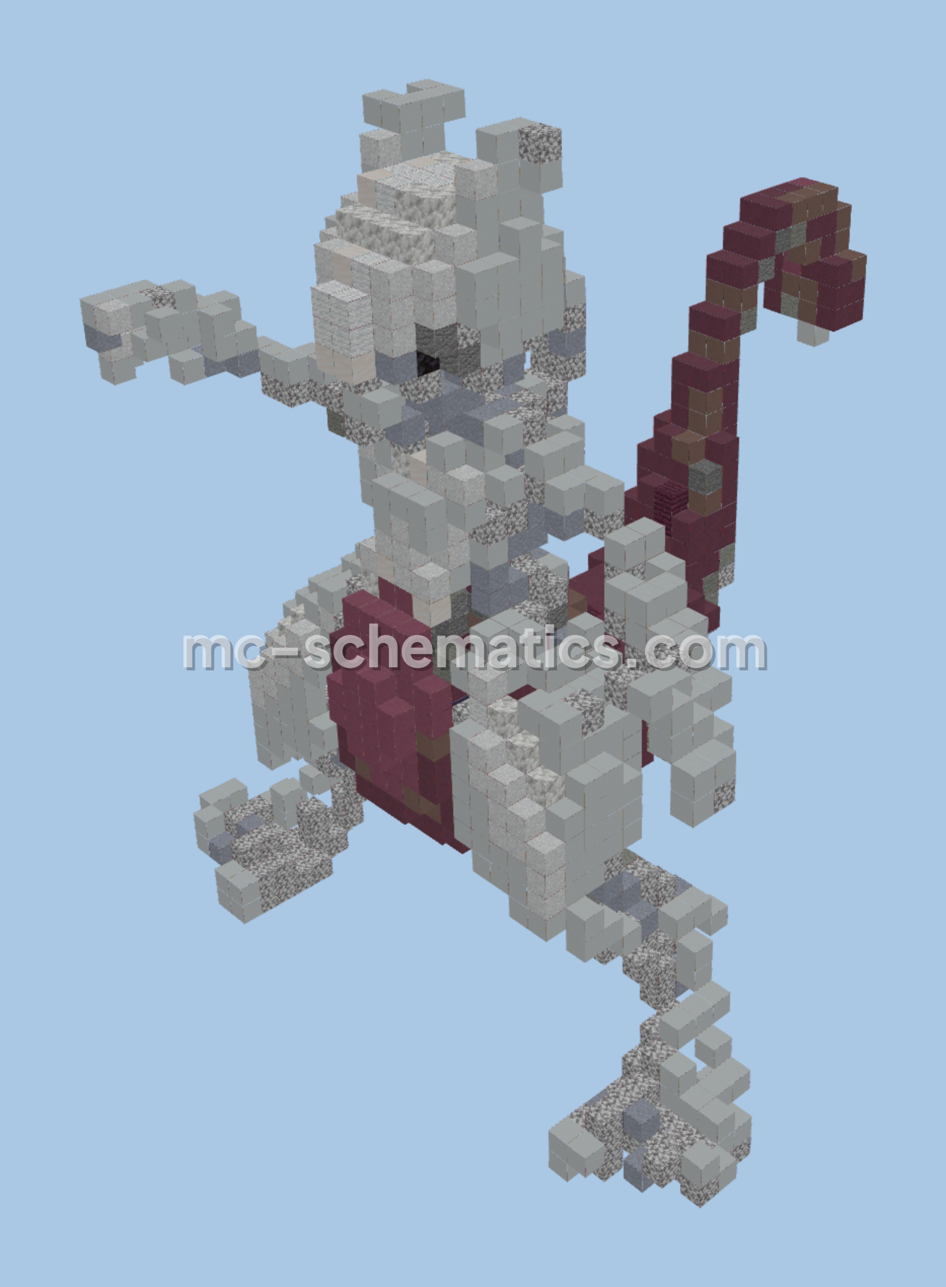 Pokemon Mewtwo Statue Minecraft schematic preview