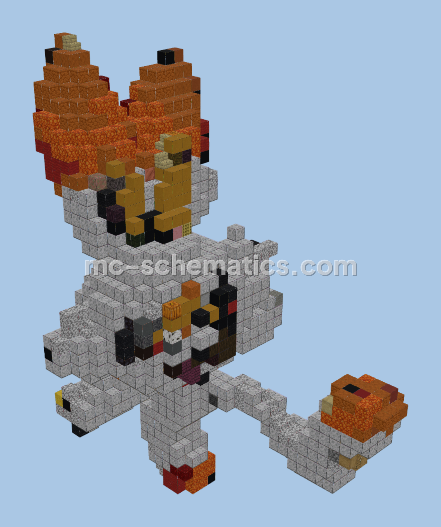 Pokemon Scorbunny Statue Minecraft schematic preview
