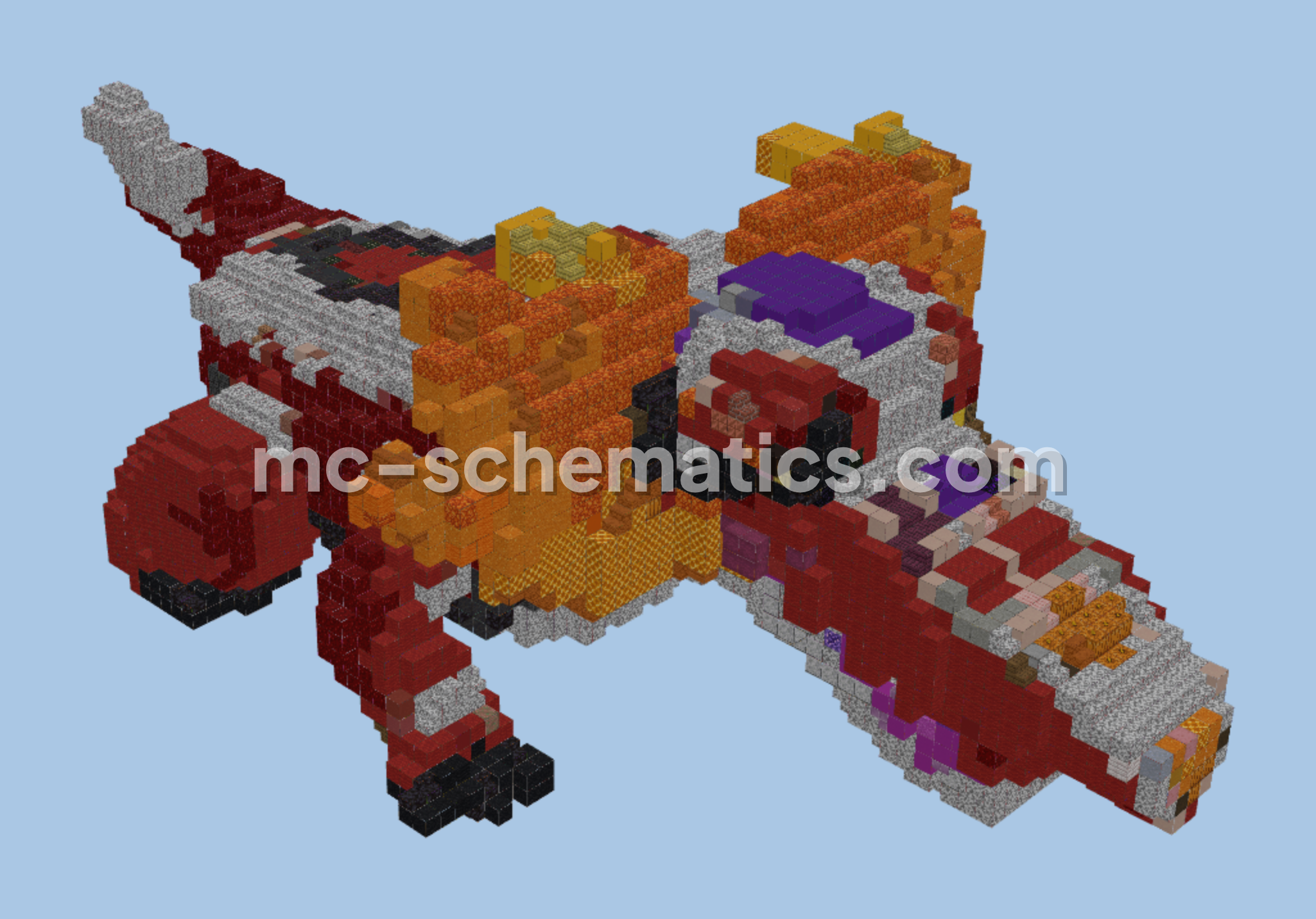 Pokemon Skeledirge Structure Minecraft schematic preview