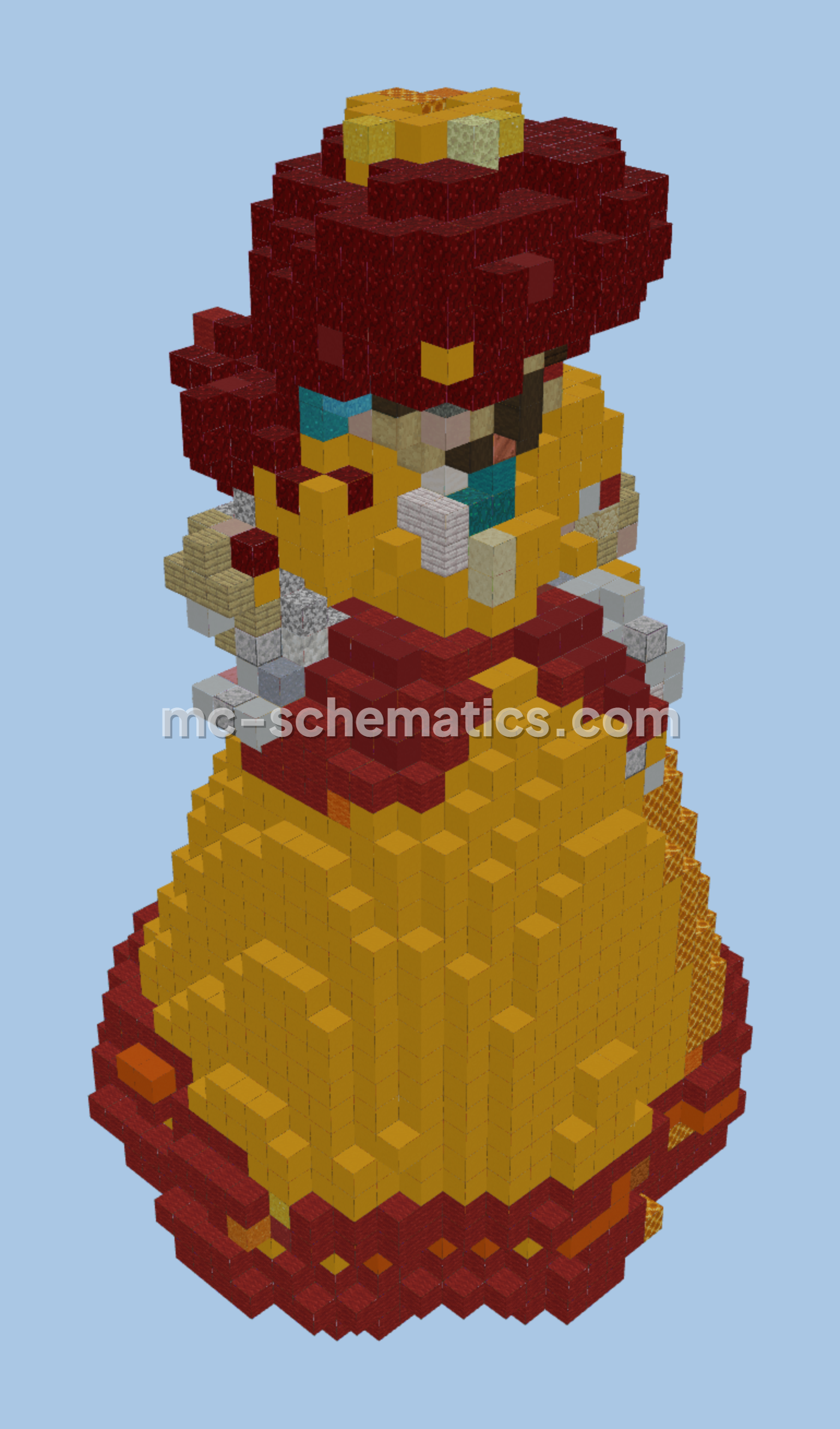 Princess Daisy Super Mario Statue Minecraft schematic preview
