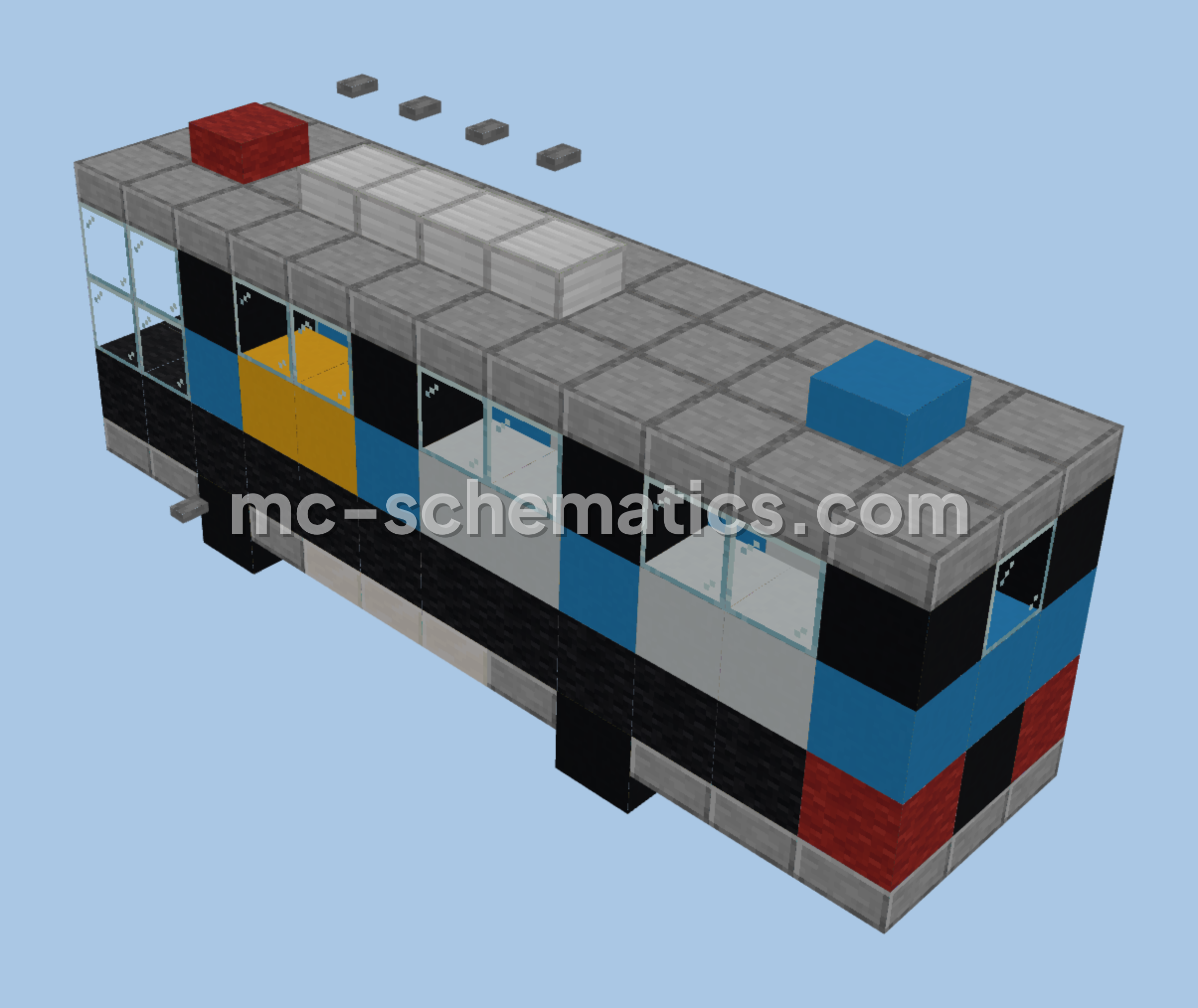 Prison Transport Bus For Police Minecraft schematic