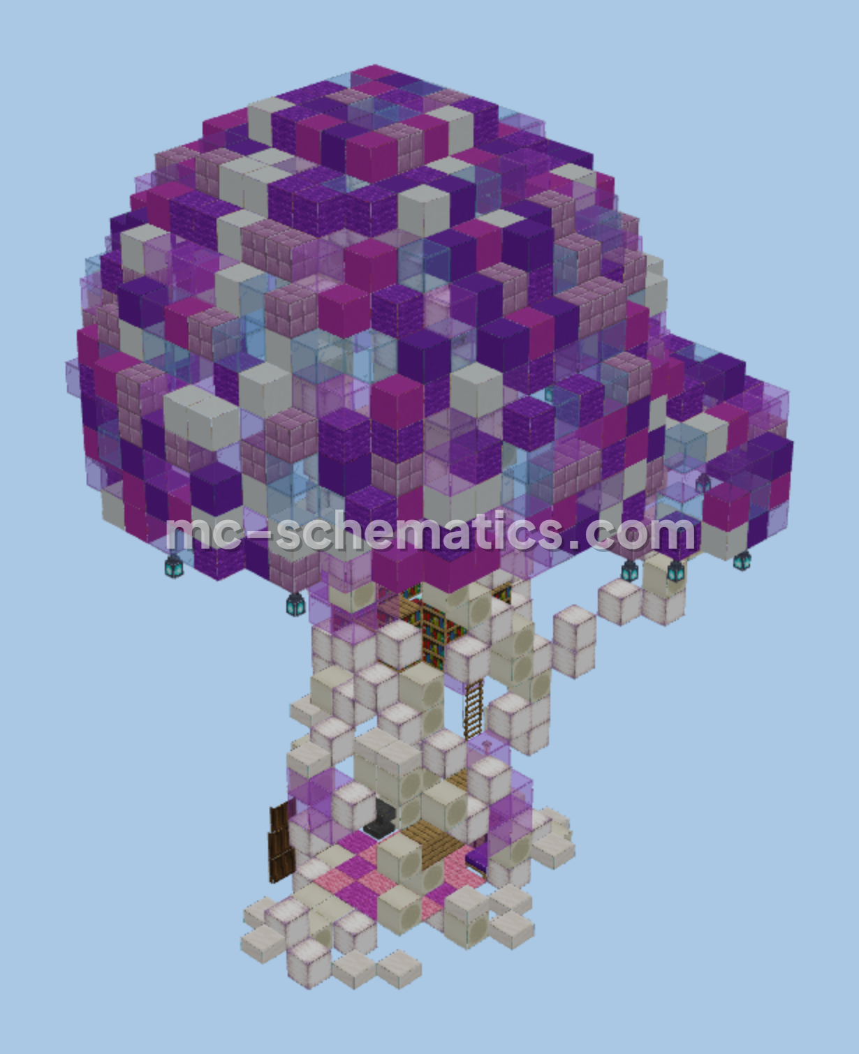 Purple Mushroom Home Minecraft schematic preview