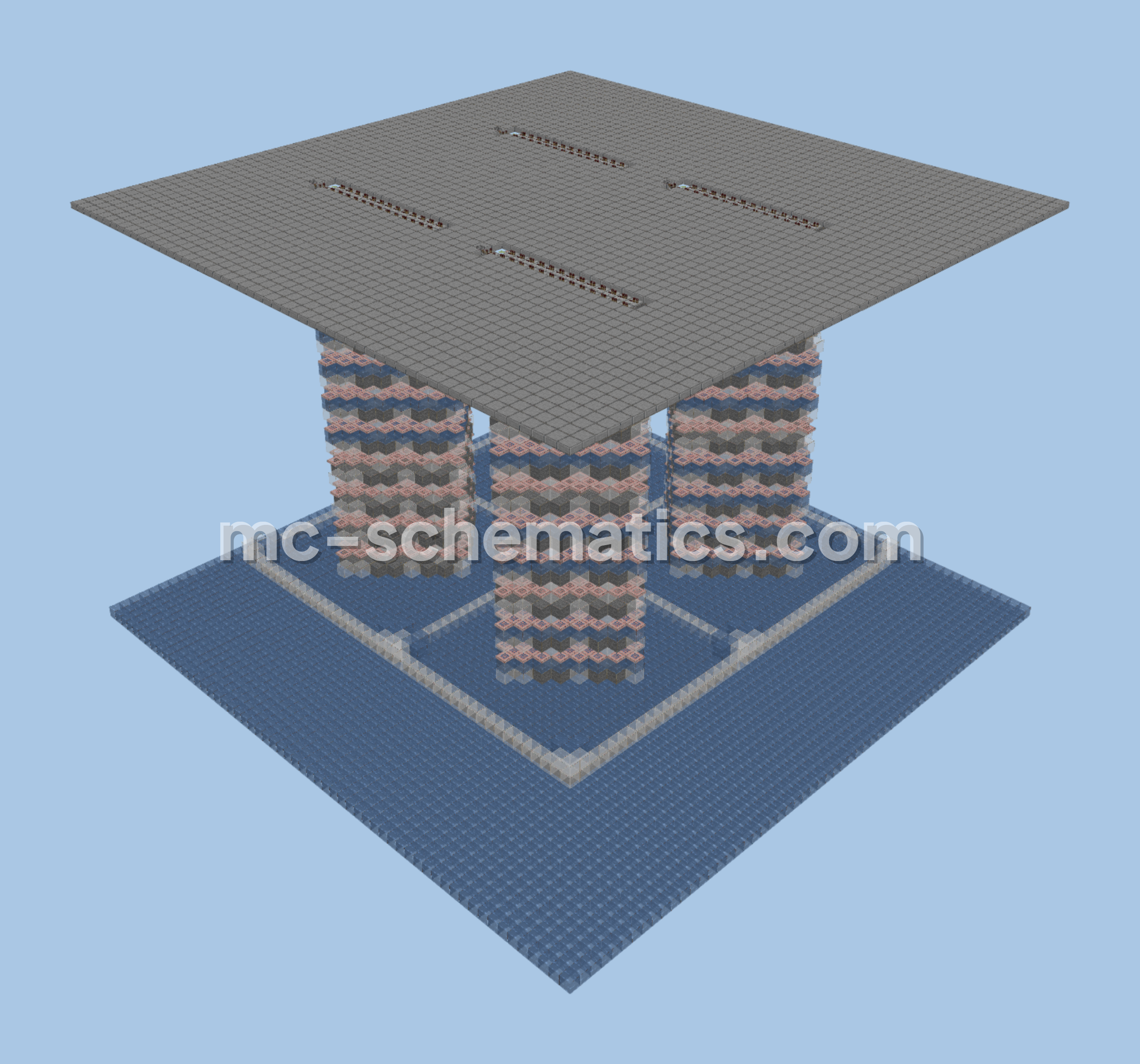 Quad Creeper Farm 22000+ Items Per Hour Minecraft schematic preview