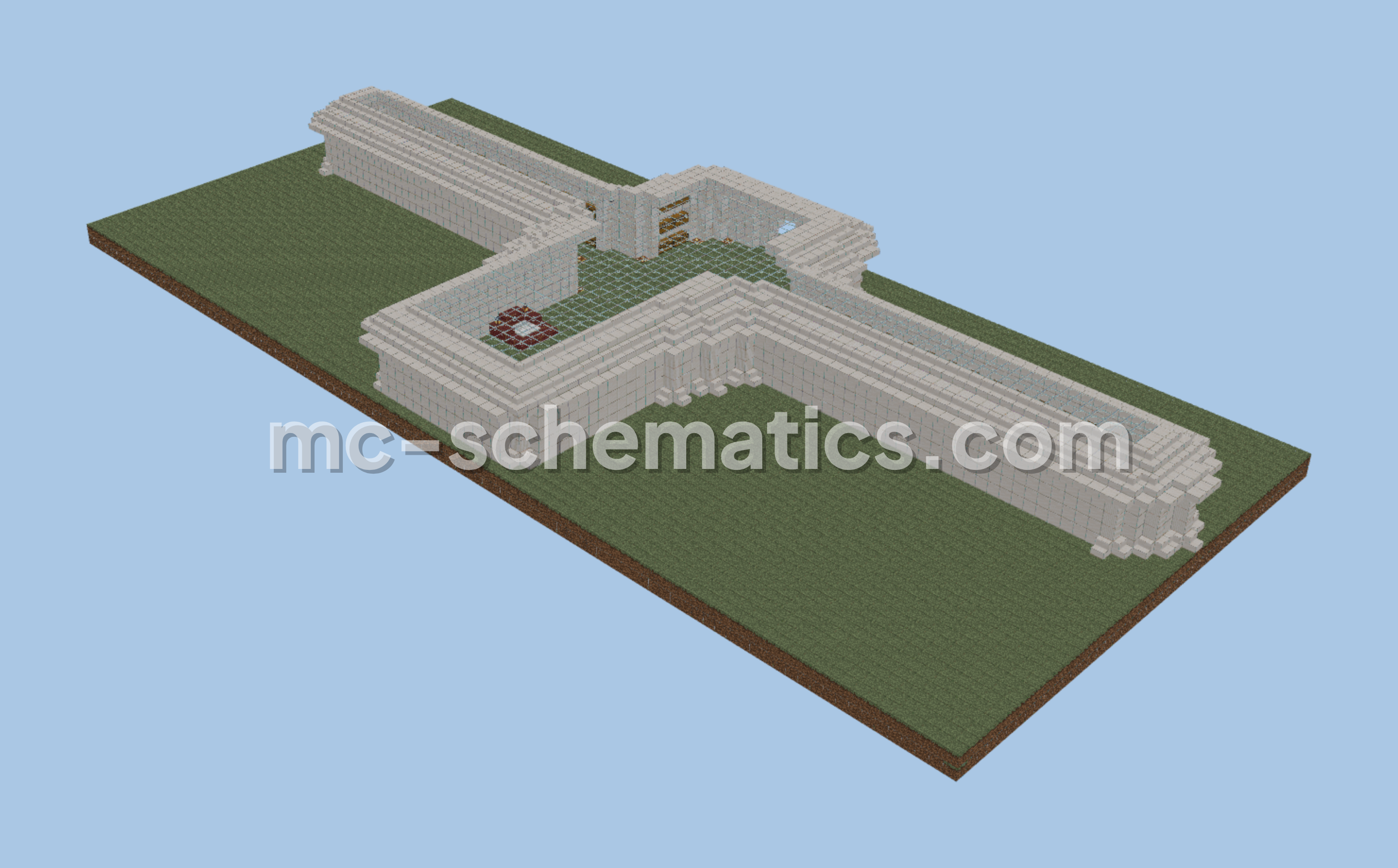 Quartz Trading Hall and Storage House Minecraft schematic