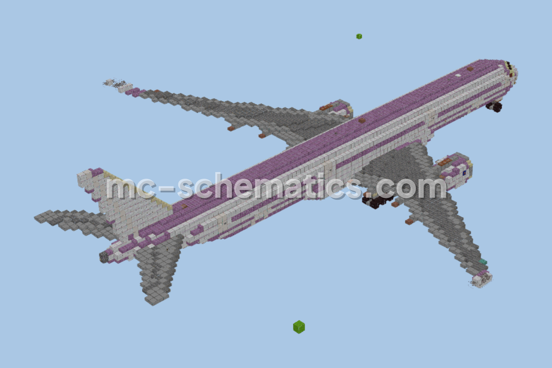 Realistic Airplane Model Minecraft schematic preview