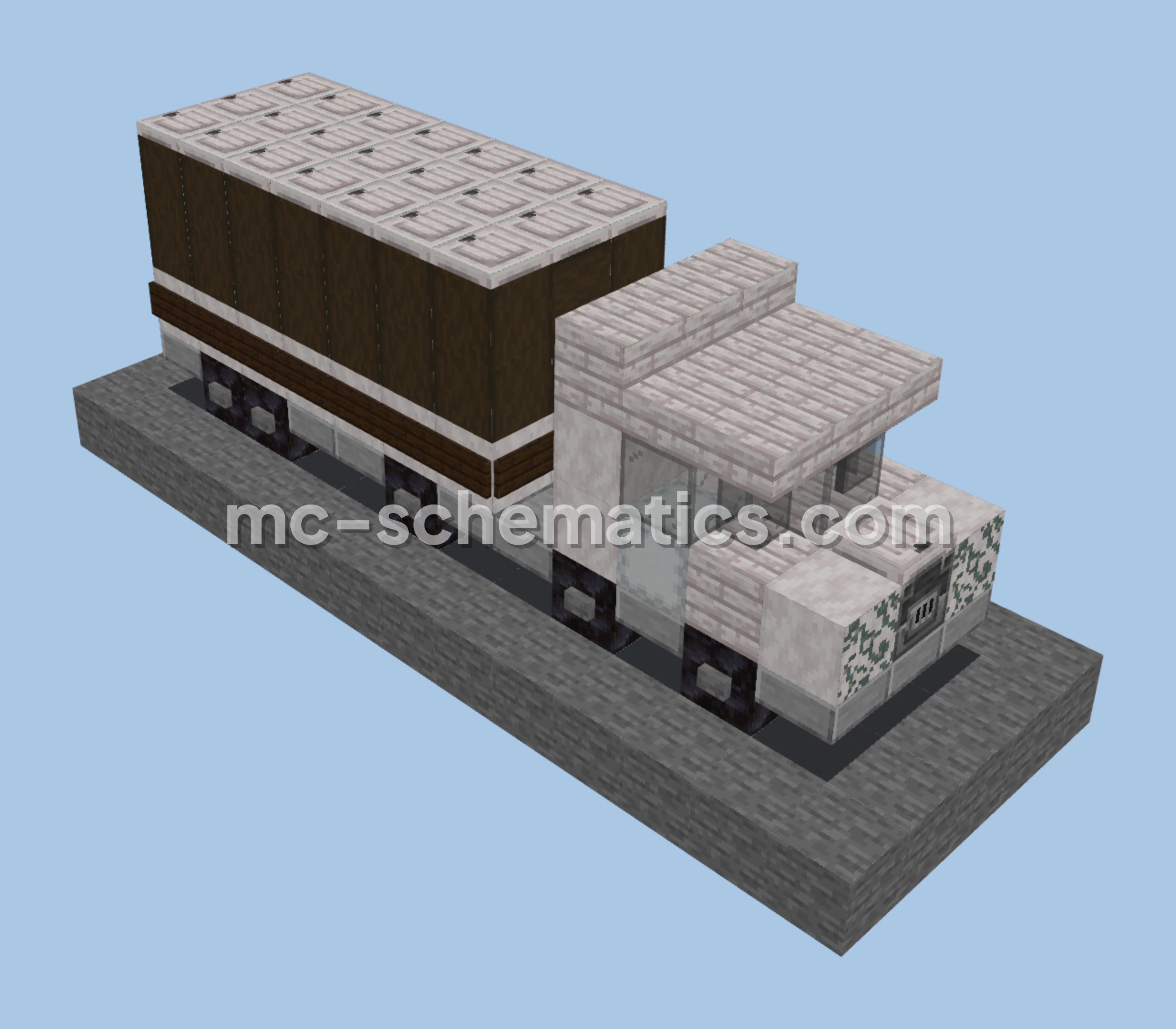 Red and White Truck Vehicle Minecraft schematic preview
