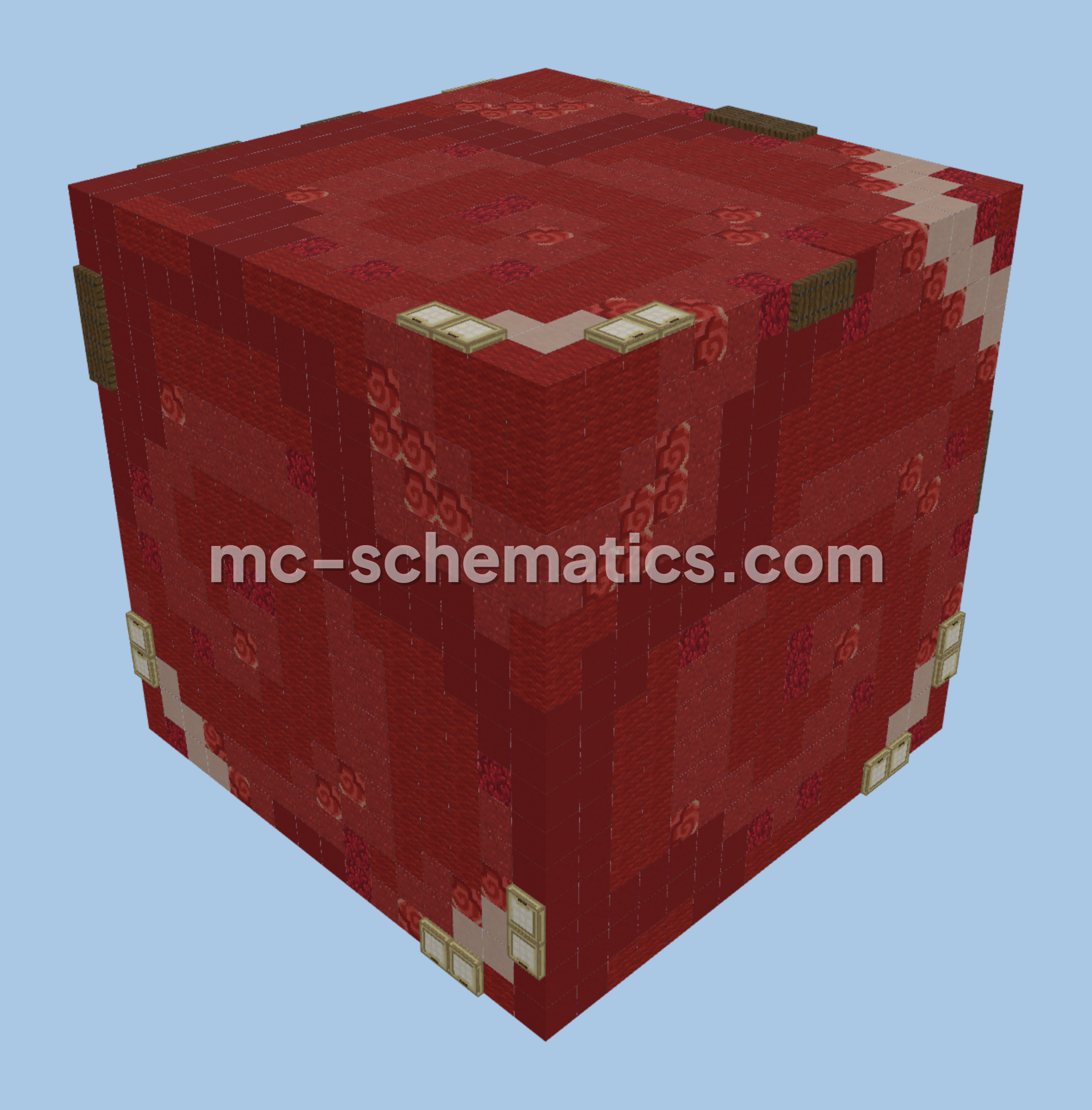 Red Glazed Terracotta Structure (Collab) Minecraft schematic preview