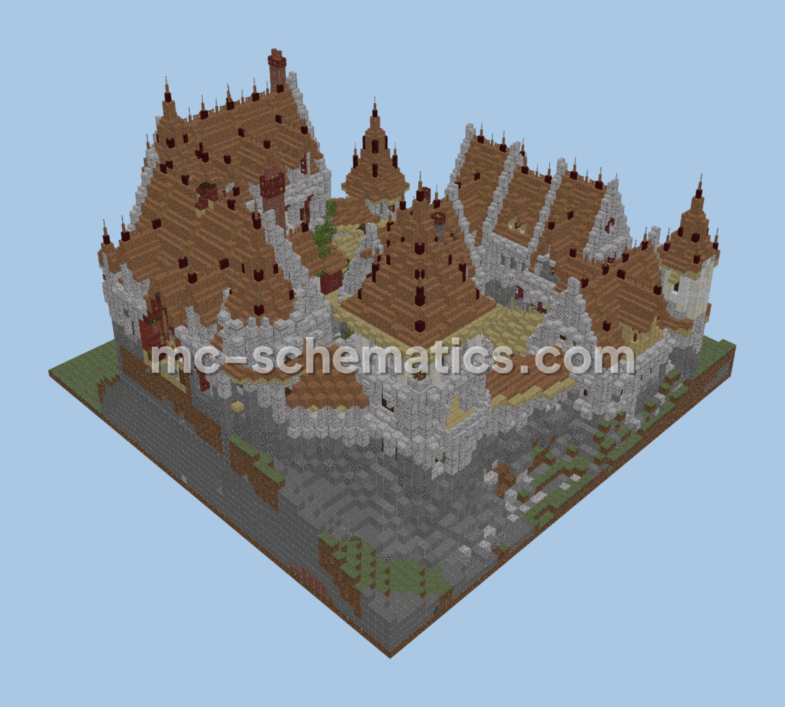 Red Medieval Castle Minecraft schematic