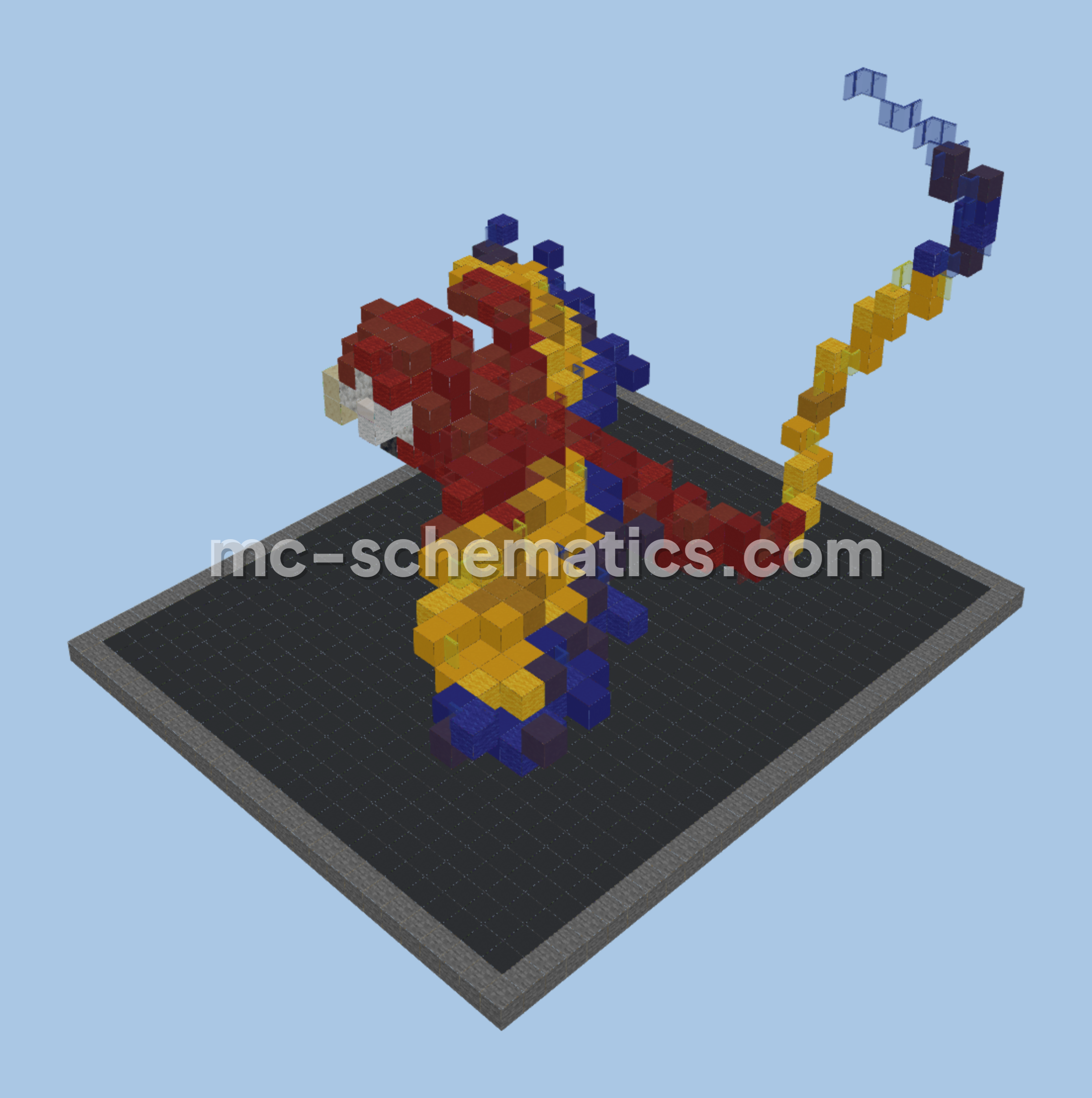 Red Parrot Statue Minecraft schematic preview