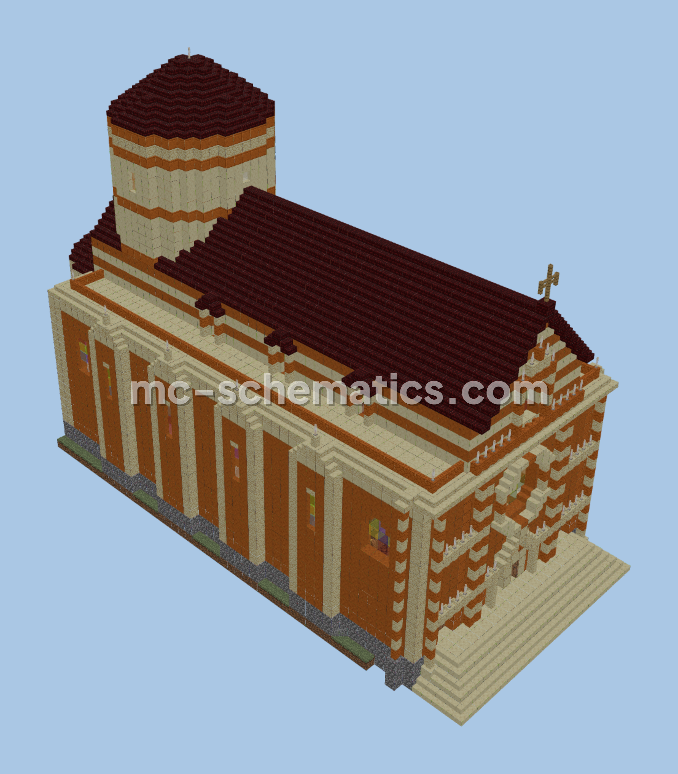 Renaissance Church Structure Minecraft schematic preview
