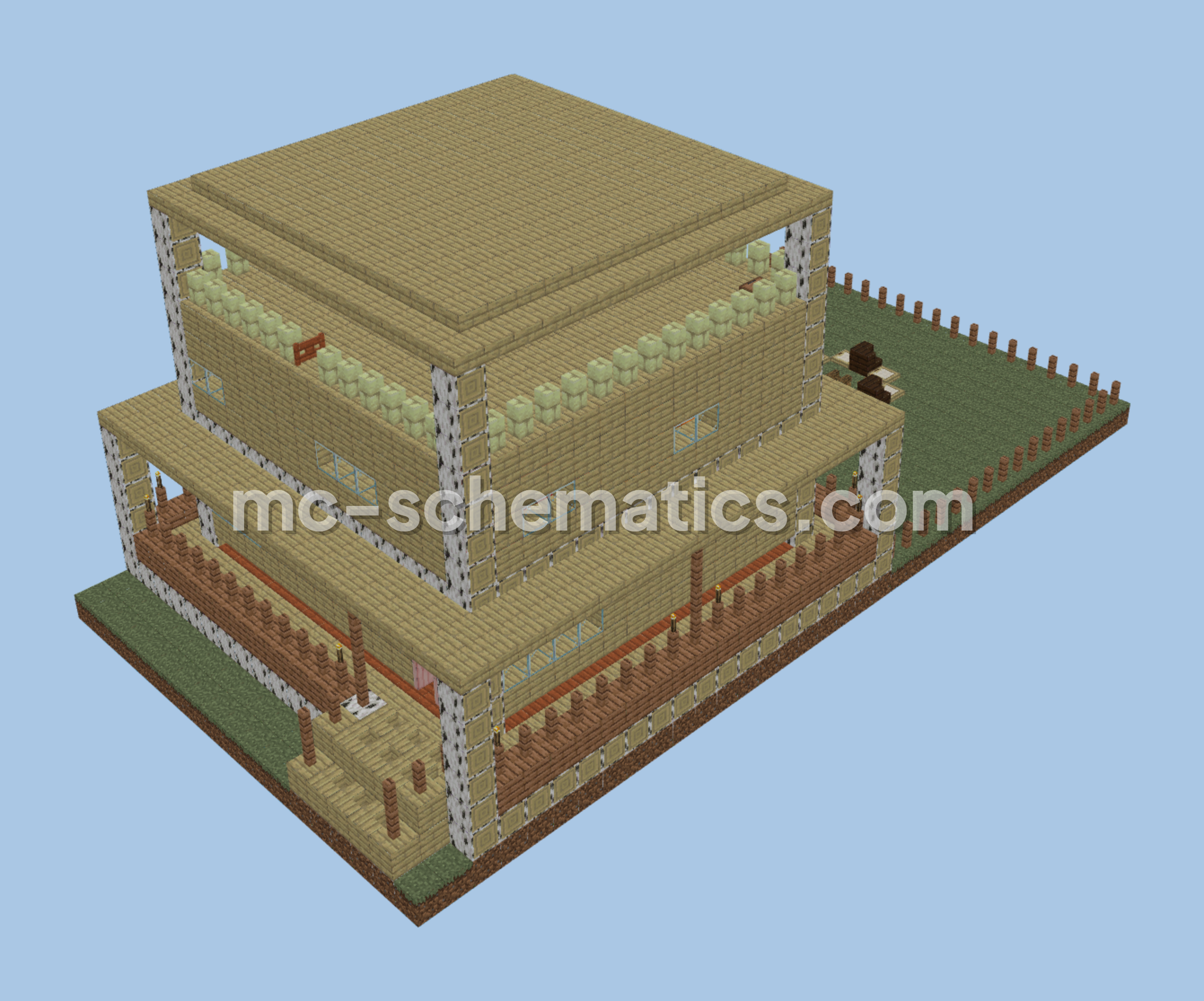 Retro Box House Minecraft schematic preview