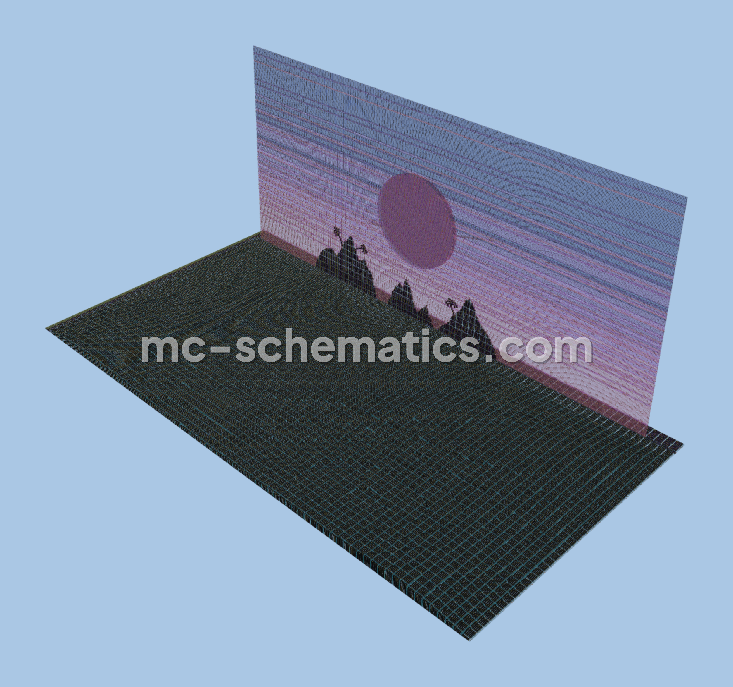 Retrowave World And Schematic Minecraft Build Minecraft schematic preview