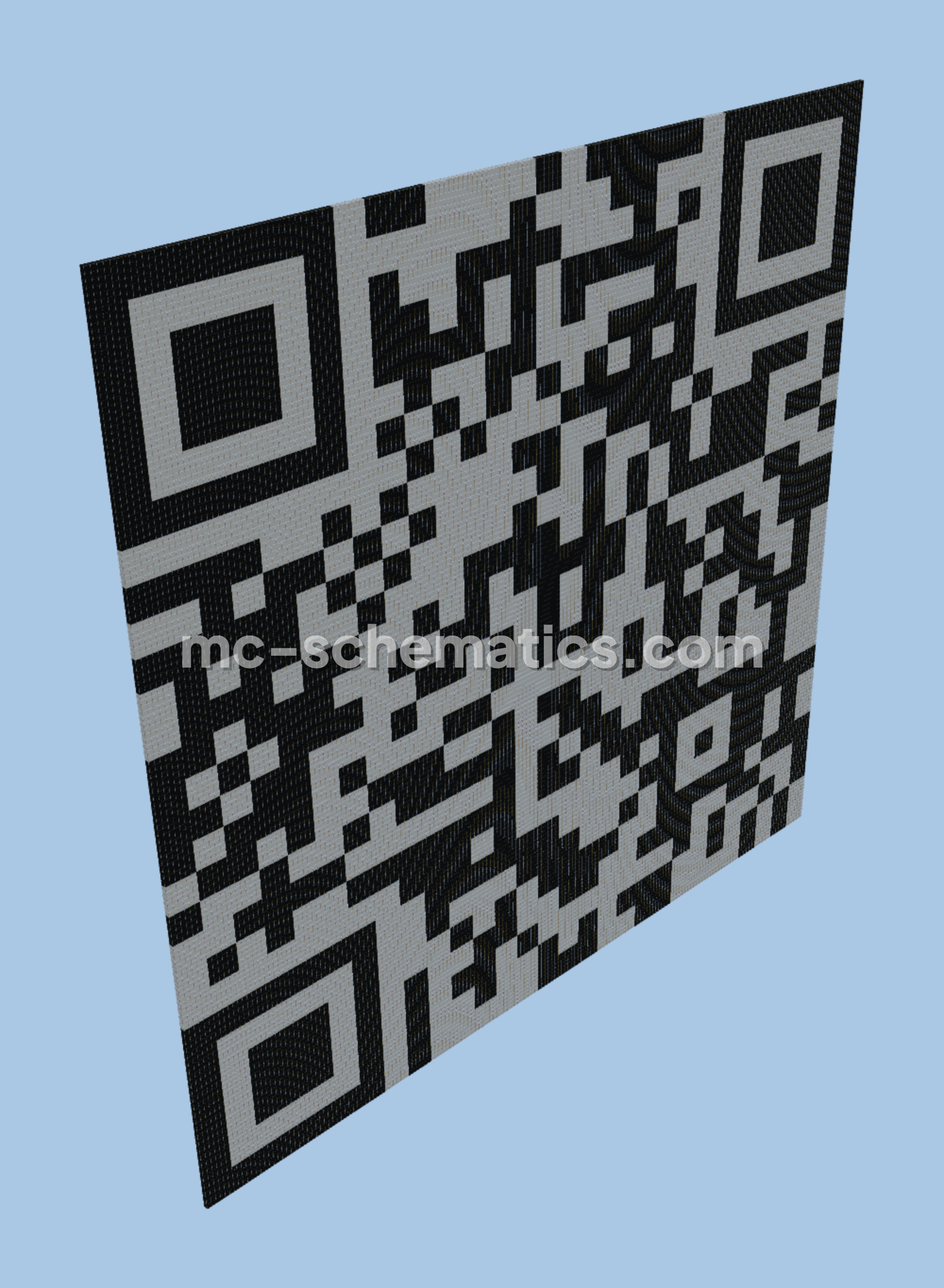 Rickroll QR Code Pixel Art Minecraft schematic preview
