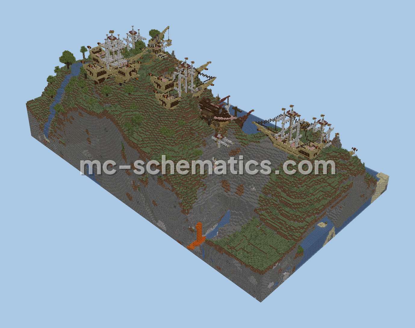 River Cosmos Pirate Base Minecraft schematic