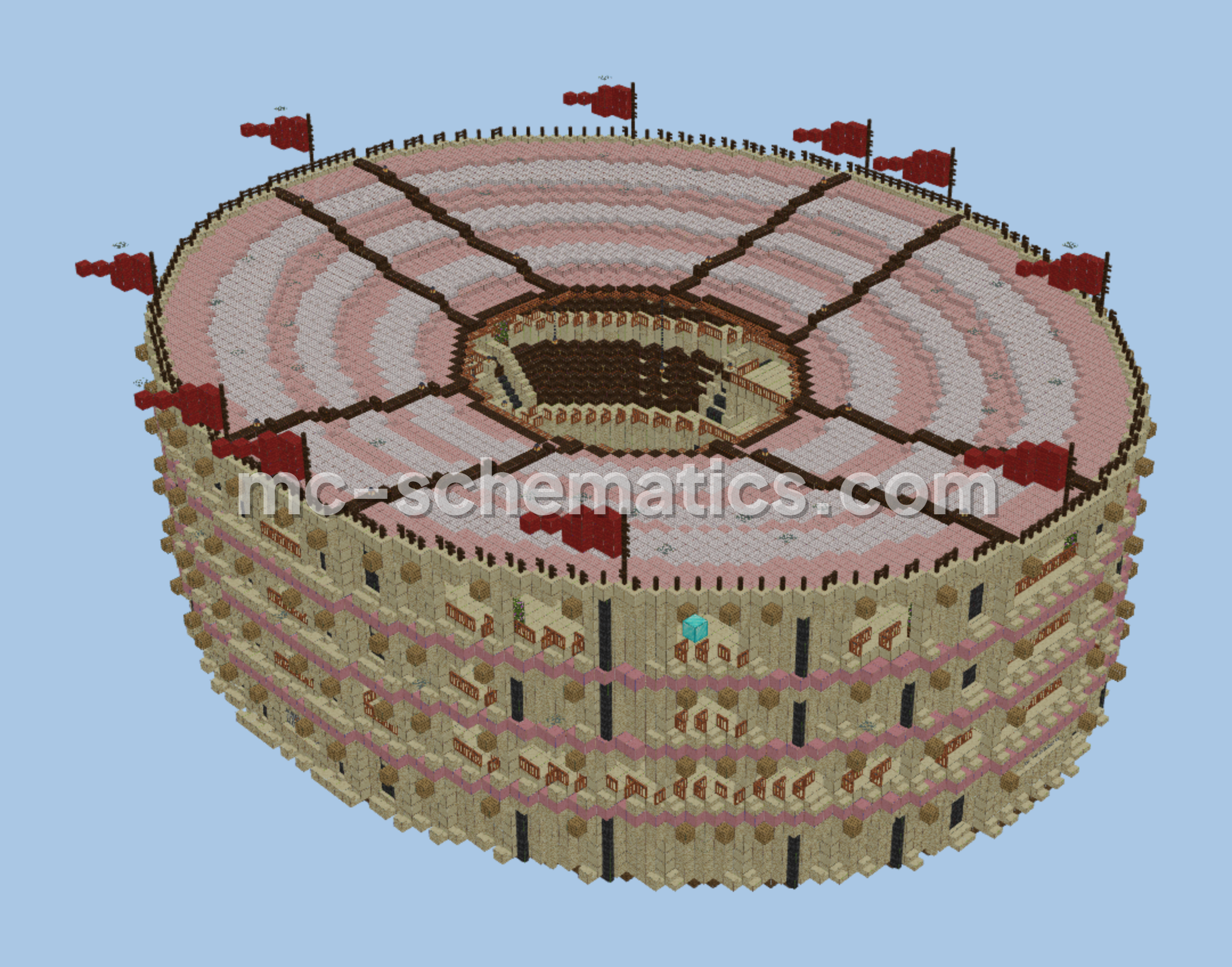 Minecraft Roman Colosseum Mob Arena Minecraft schematic preview