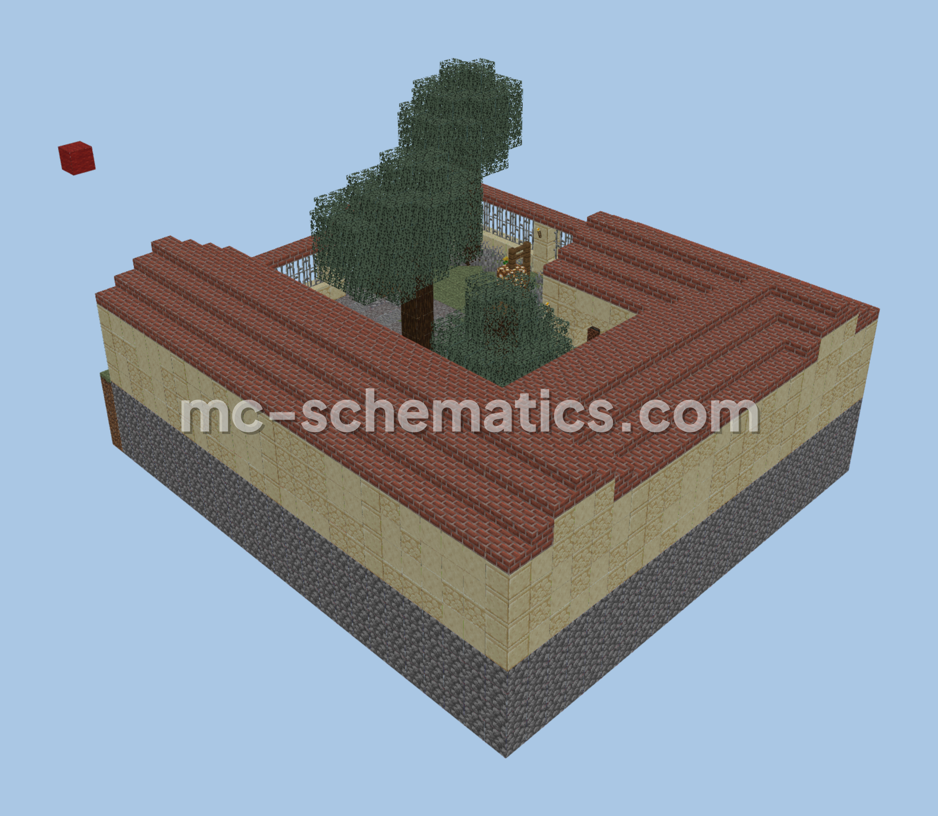 Roman Courtyard Garden Minecraft schematic preview
