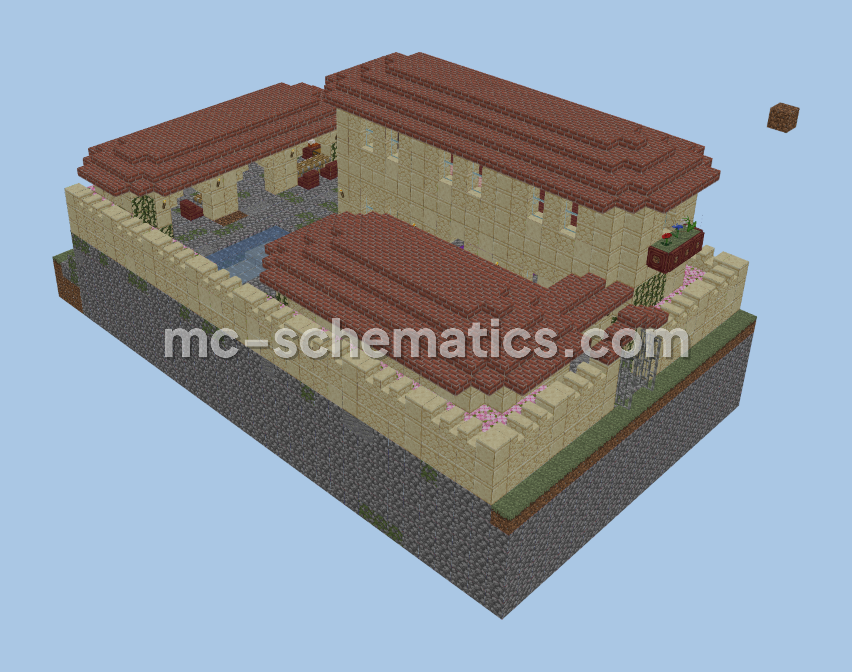 Roman Style Beach Villa Minecraft schematic preview