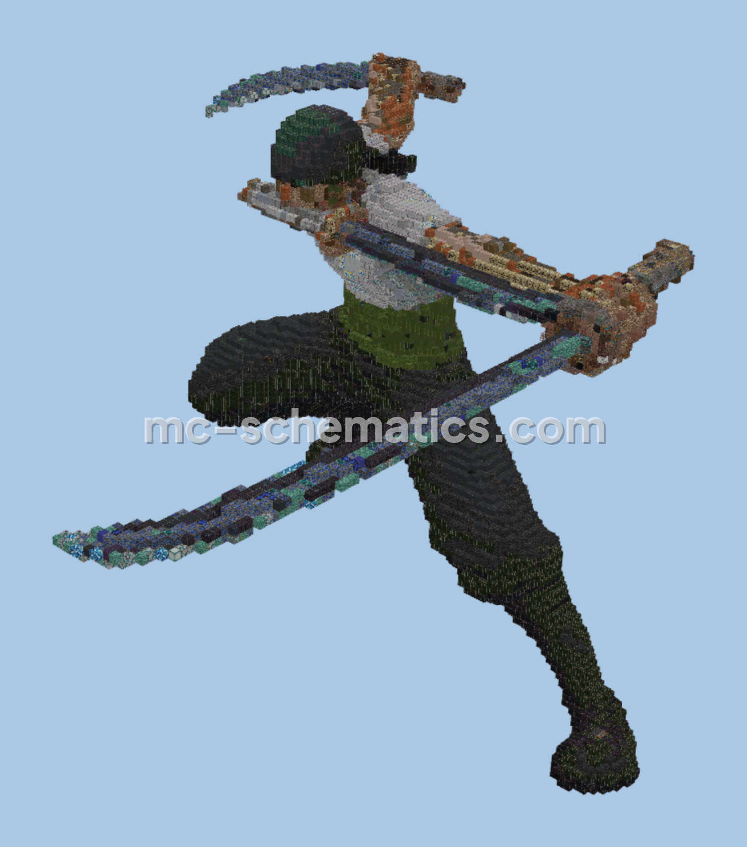 Roronoa Zoro Anime Statue Minecraft schematic preview