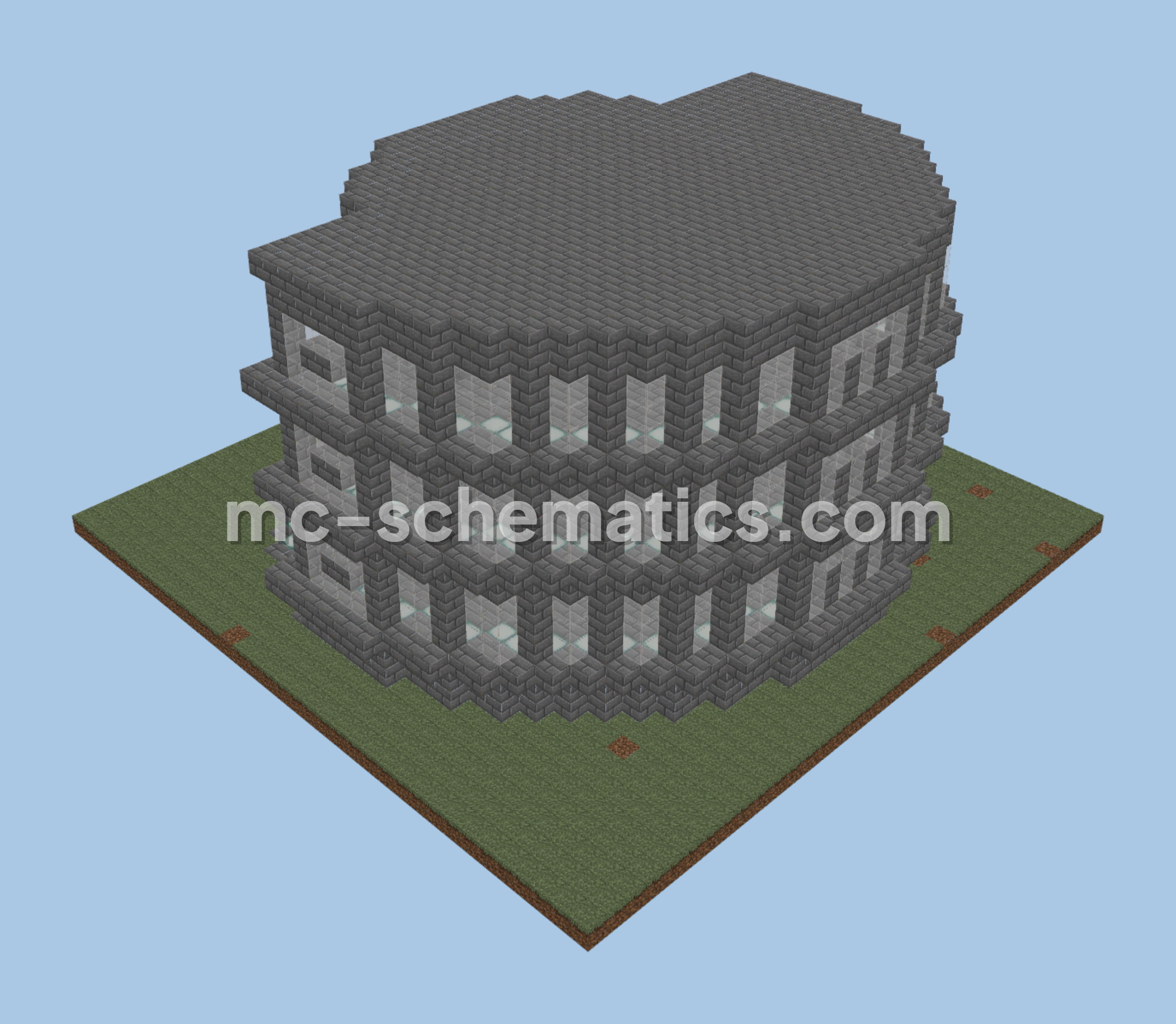 Row House Facade Design Minecraft schematic preview