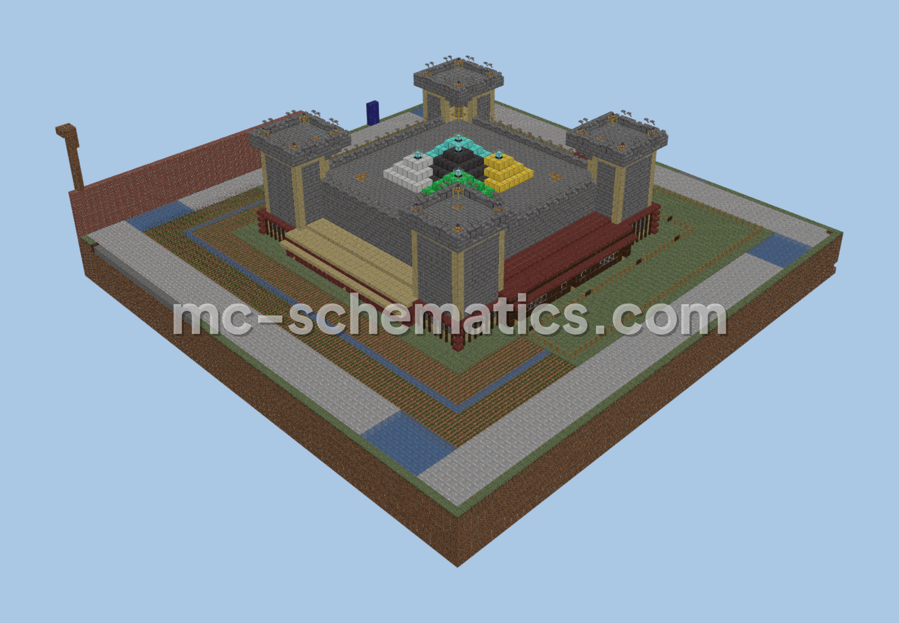 Royal Castle with Village Outskirts Minecraft schematic preview
