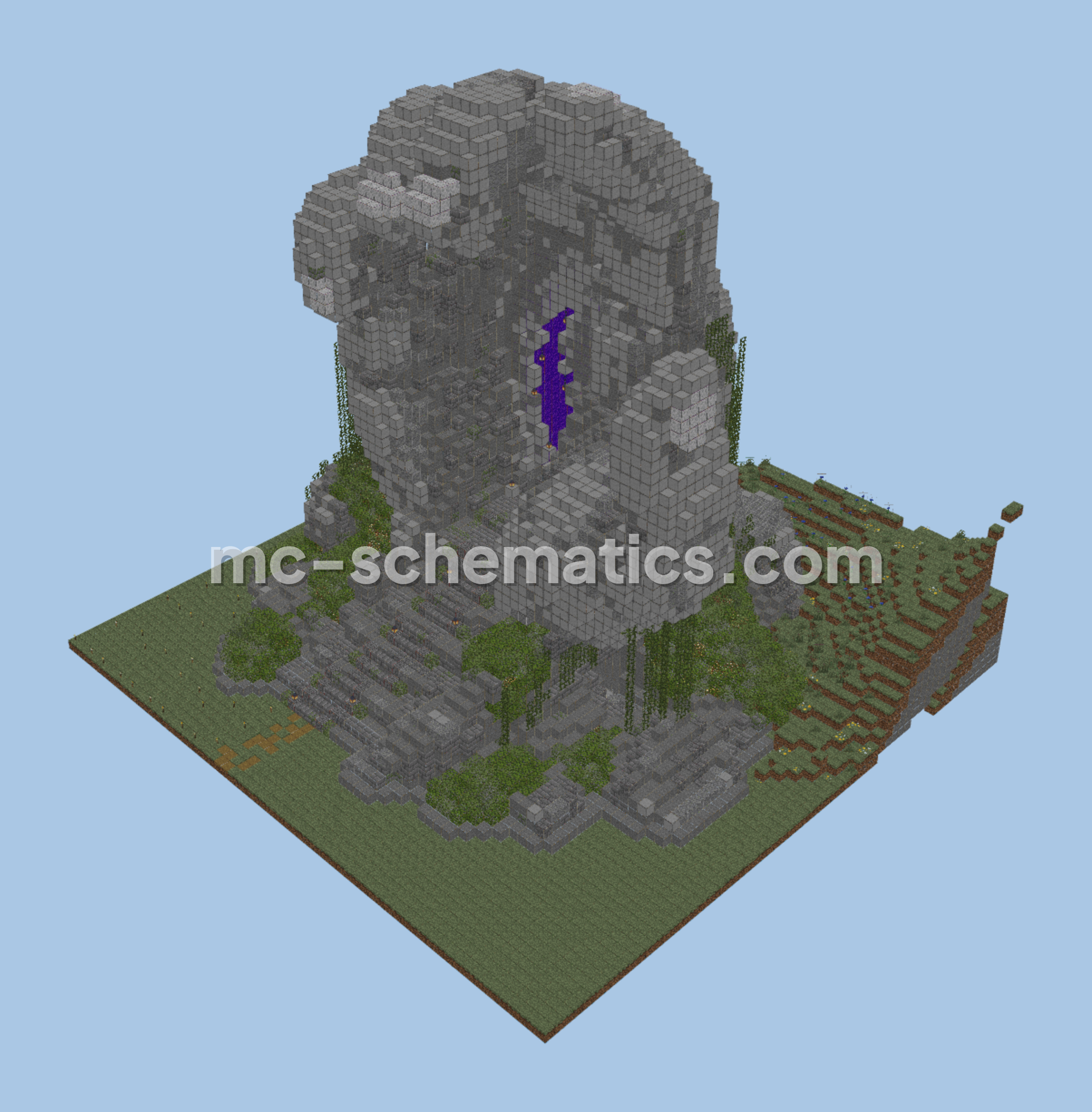 Ruined Hand Shaped Nether Portal Build Minecraft schematic