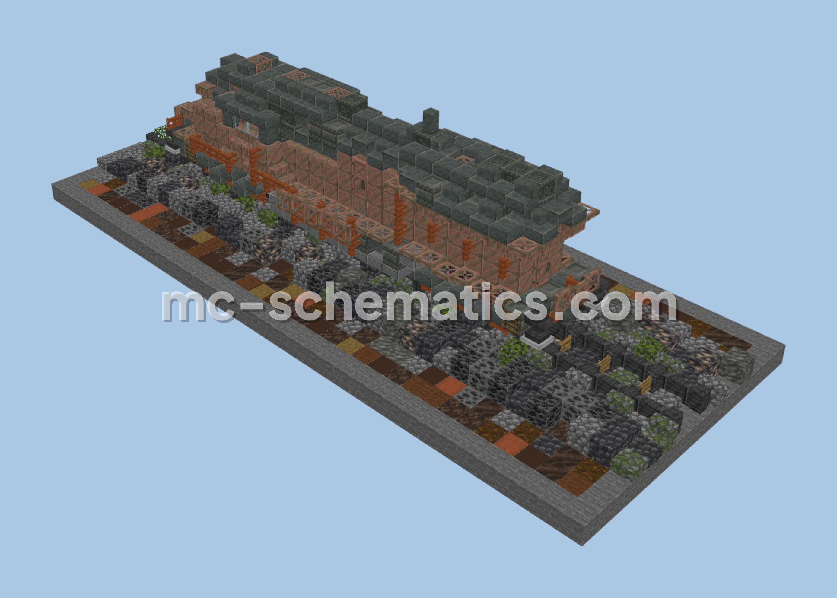 Ruined Train Structure Minecraft schematic preview