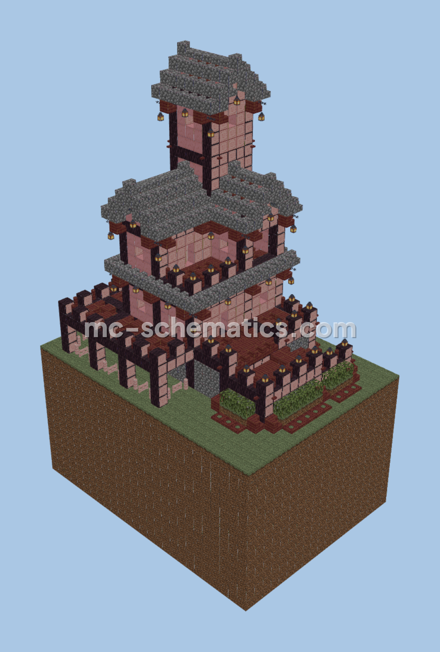 Rural Survival Home With Watchtower Minecraft schematic preview