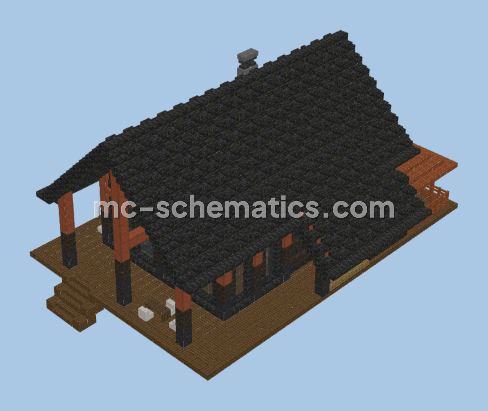 Rustic A Frame Cabin Minecraft schematic preview