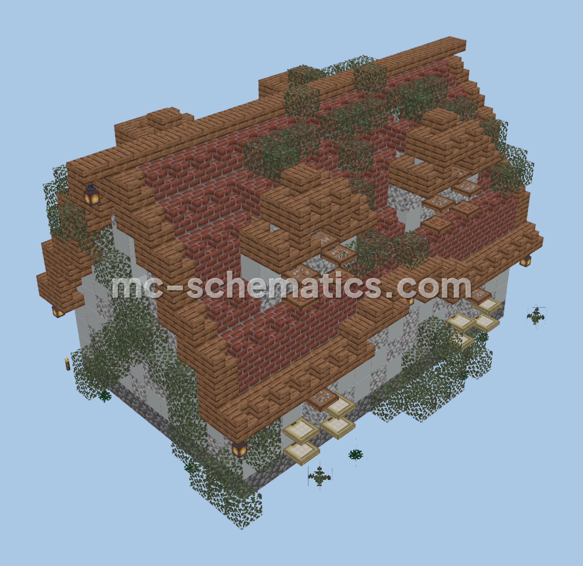 Rustic Aesthetic Cottage Minecraft schematic preview