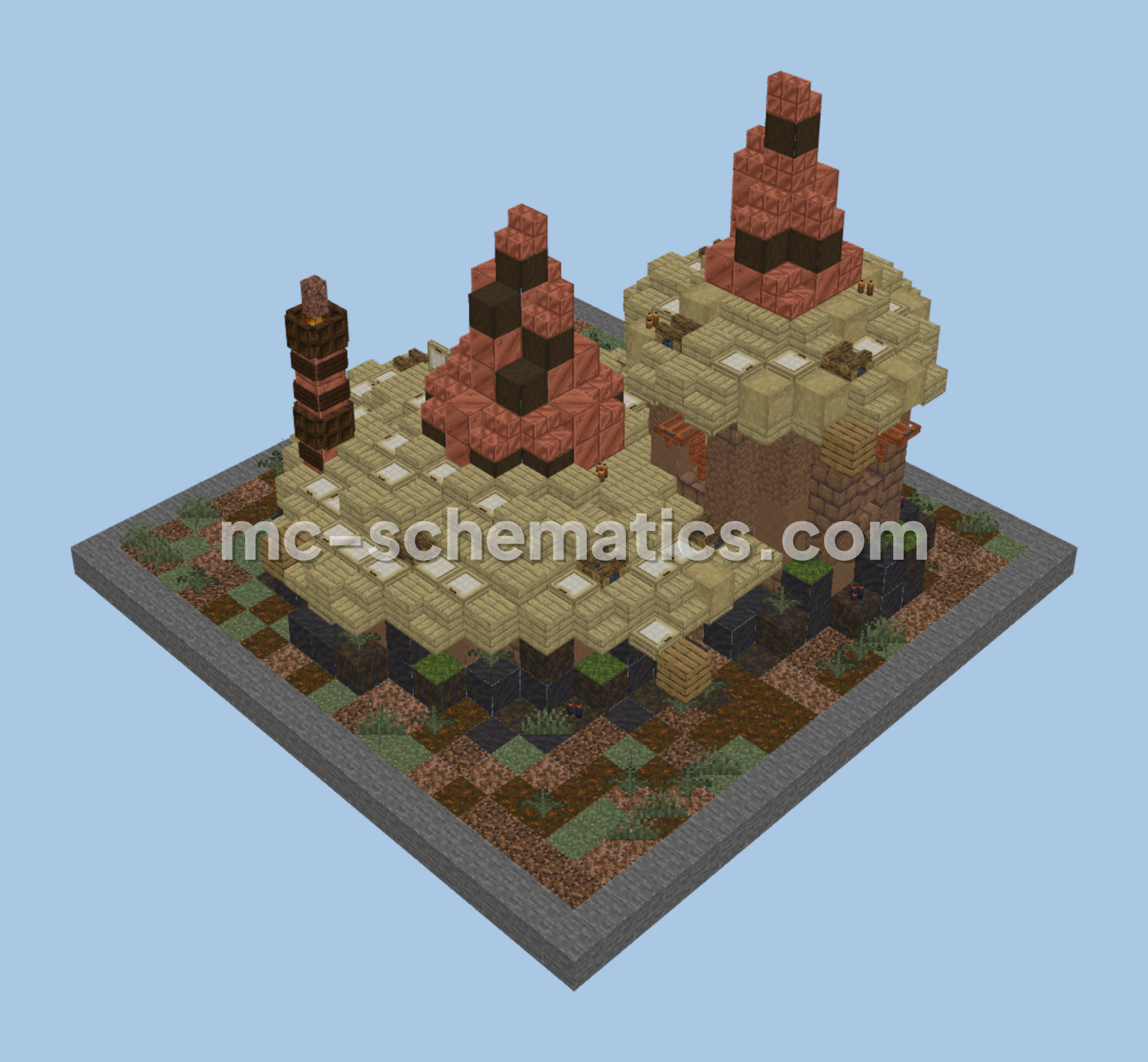 Rustic Big Hut Minecraft Build Minecraft schematic preview