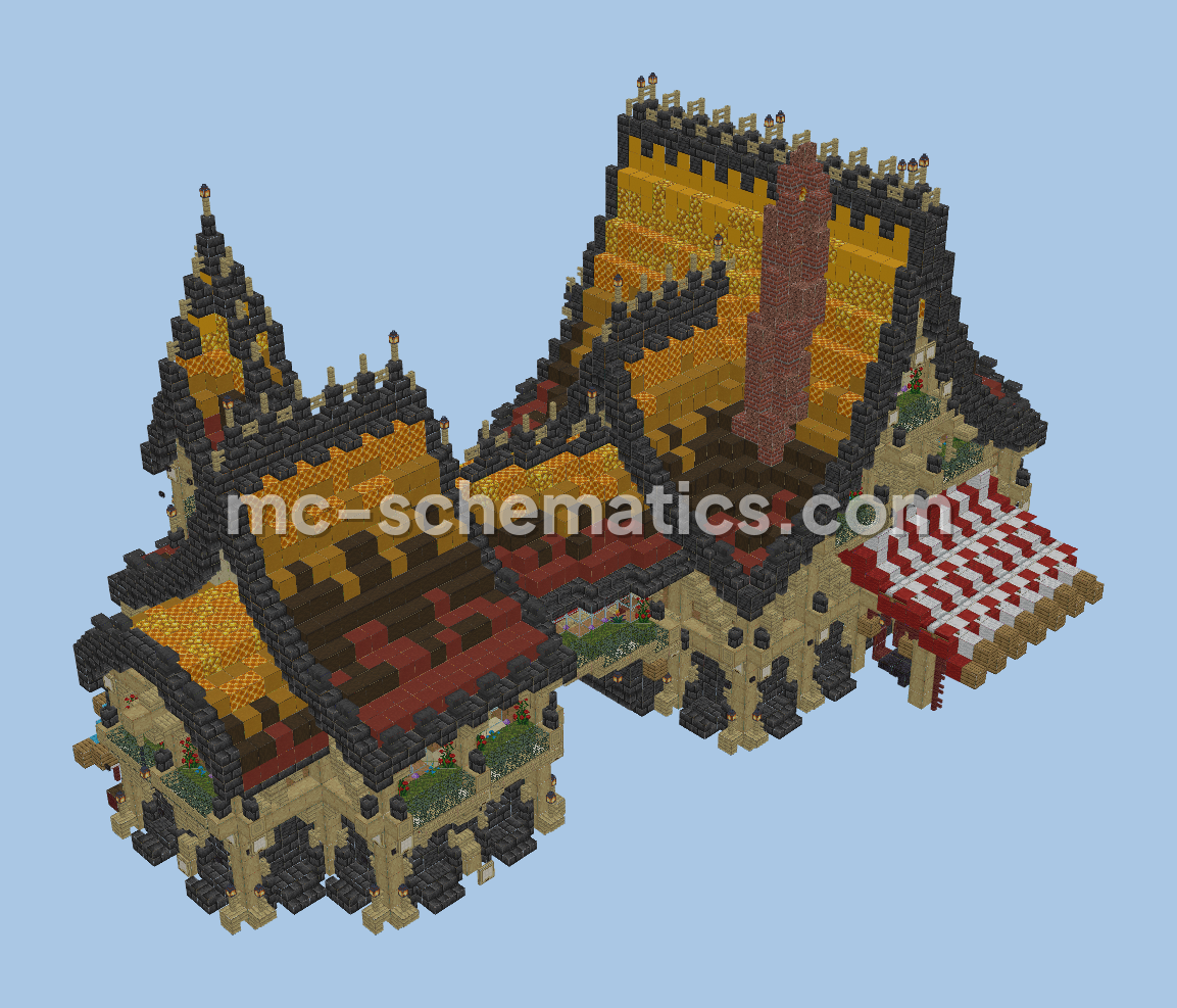 Rustic Colorful Medieval Inn and Farmhouse Minecraft schematic