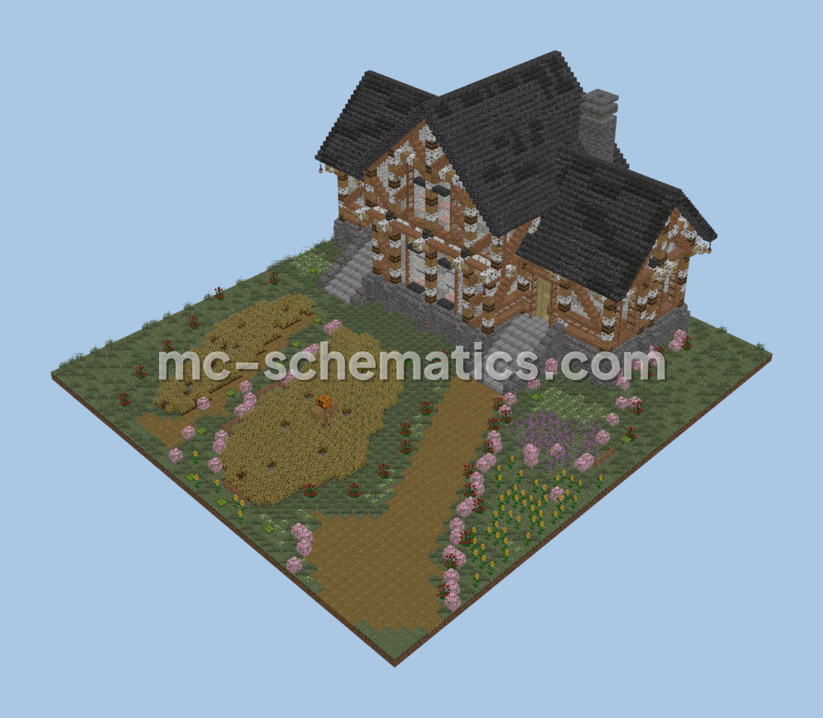 Rustic Farmhouse Minecraft Build Minecraft schematic preview