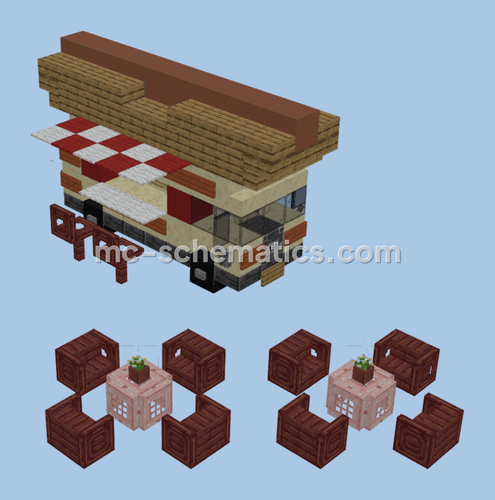 Rustic Hot Dog Truck Build Minecraft schematic preview