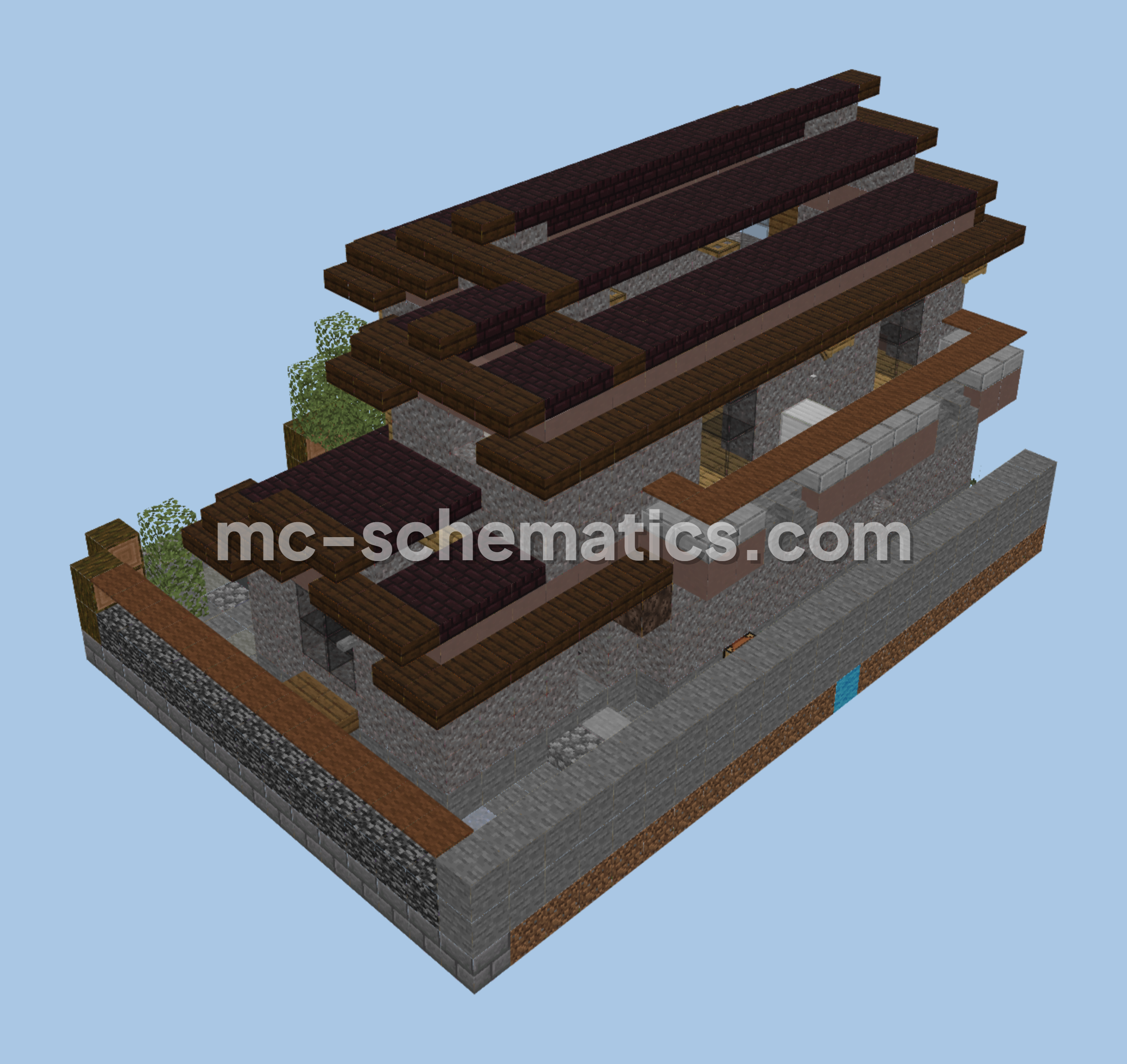 Rustic House Design Minecraft schematic preview