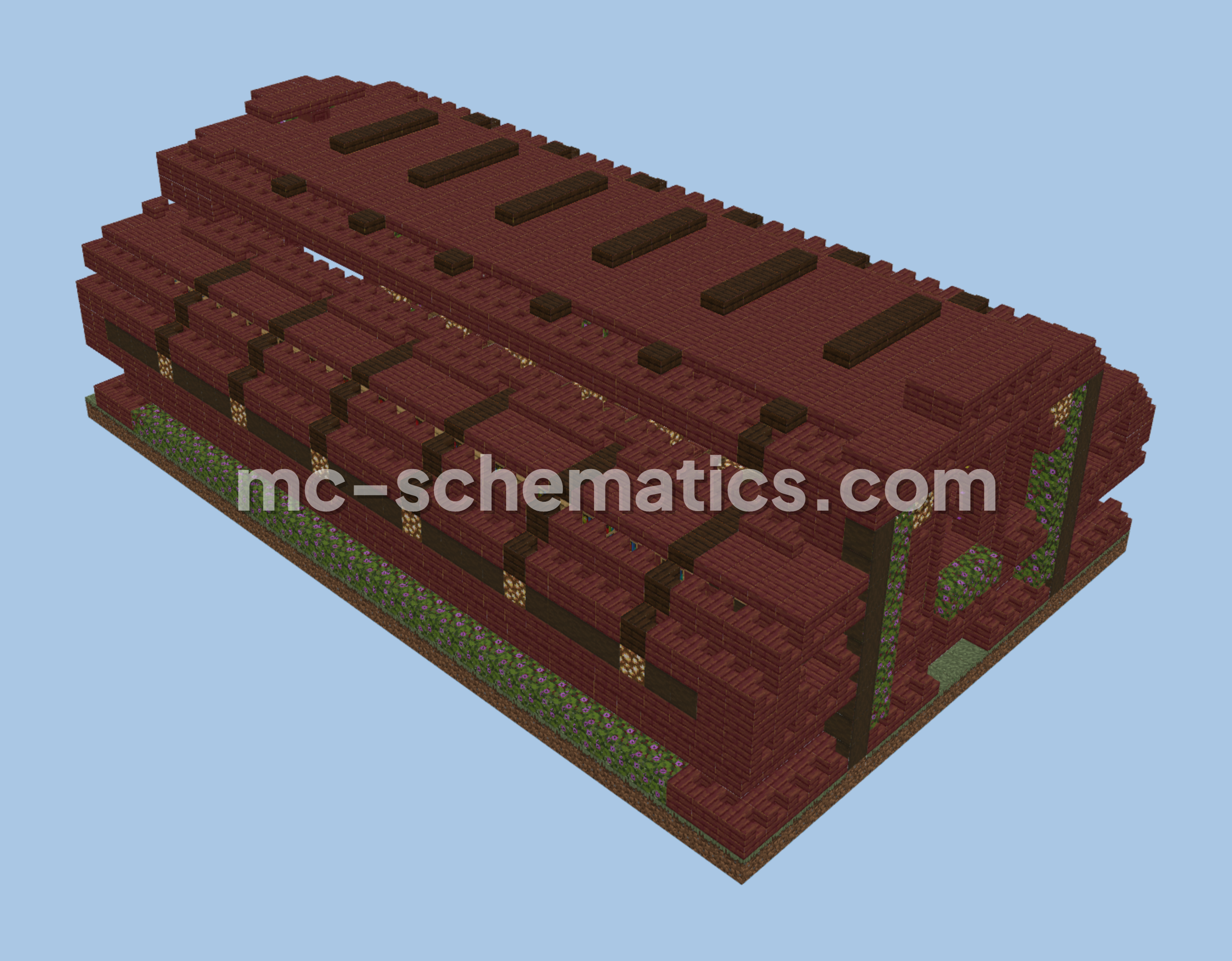 Rustic Library Trading Hall Minecraft schematic preview