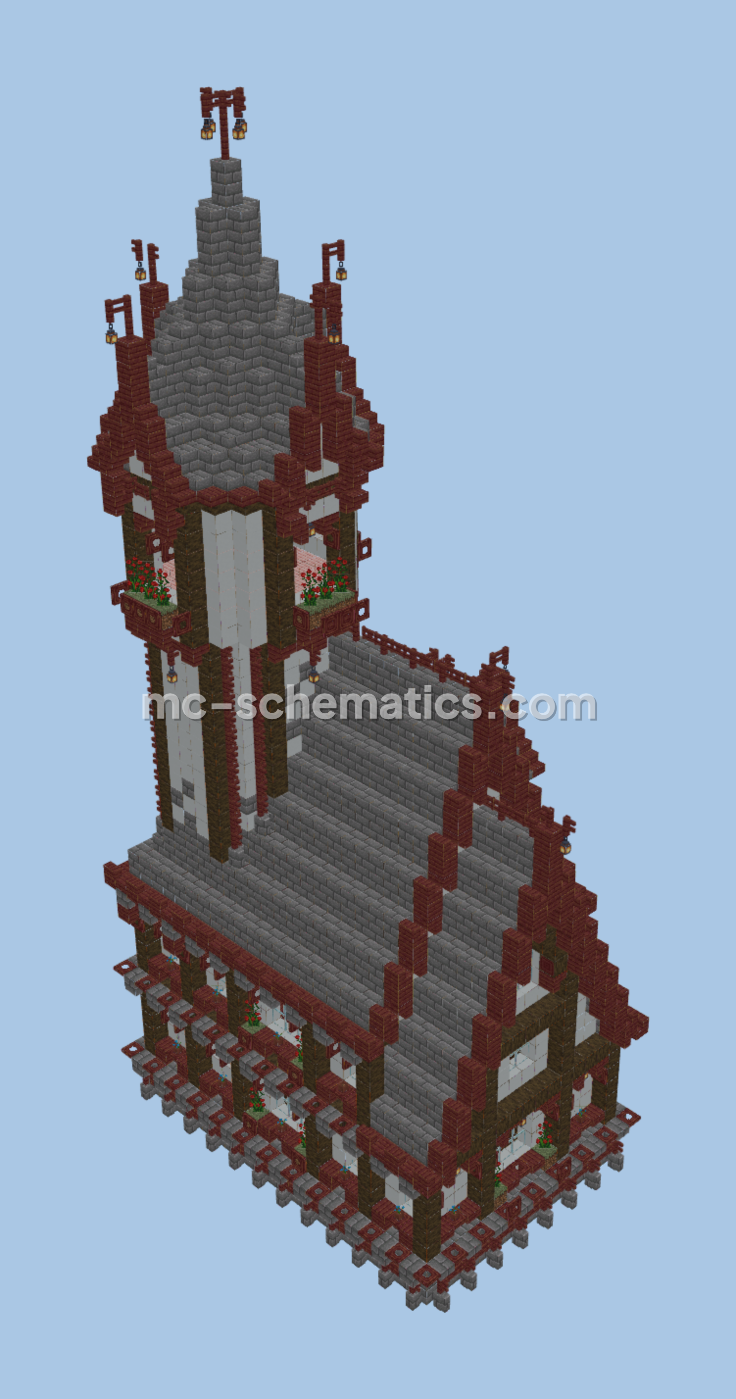 Rustic Medieval Tower House Structure Minecraft schematic