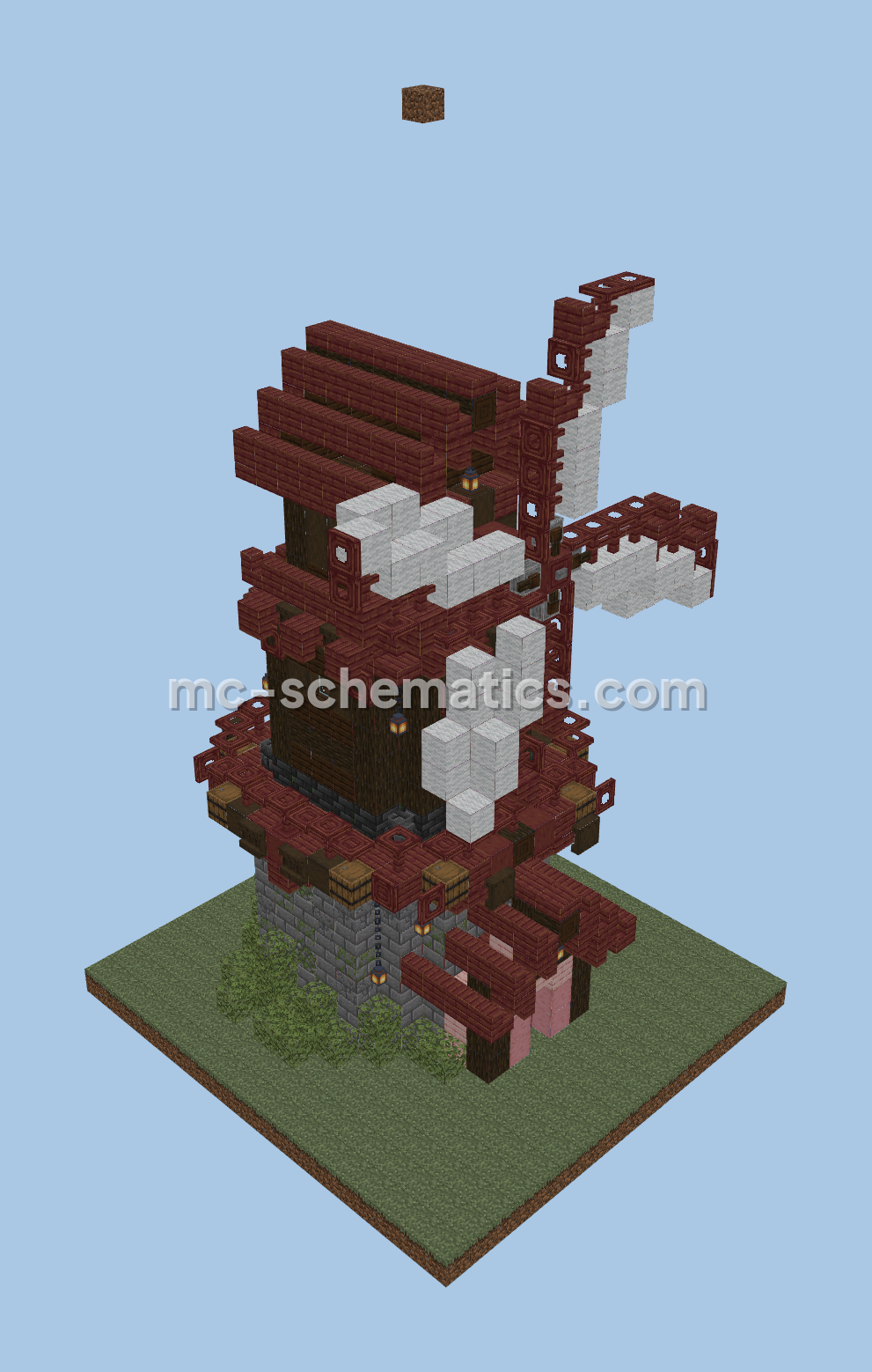 Rustic Medieval Windmill Farm Structure Minecraft schematic preview