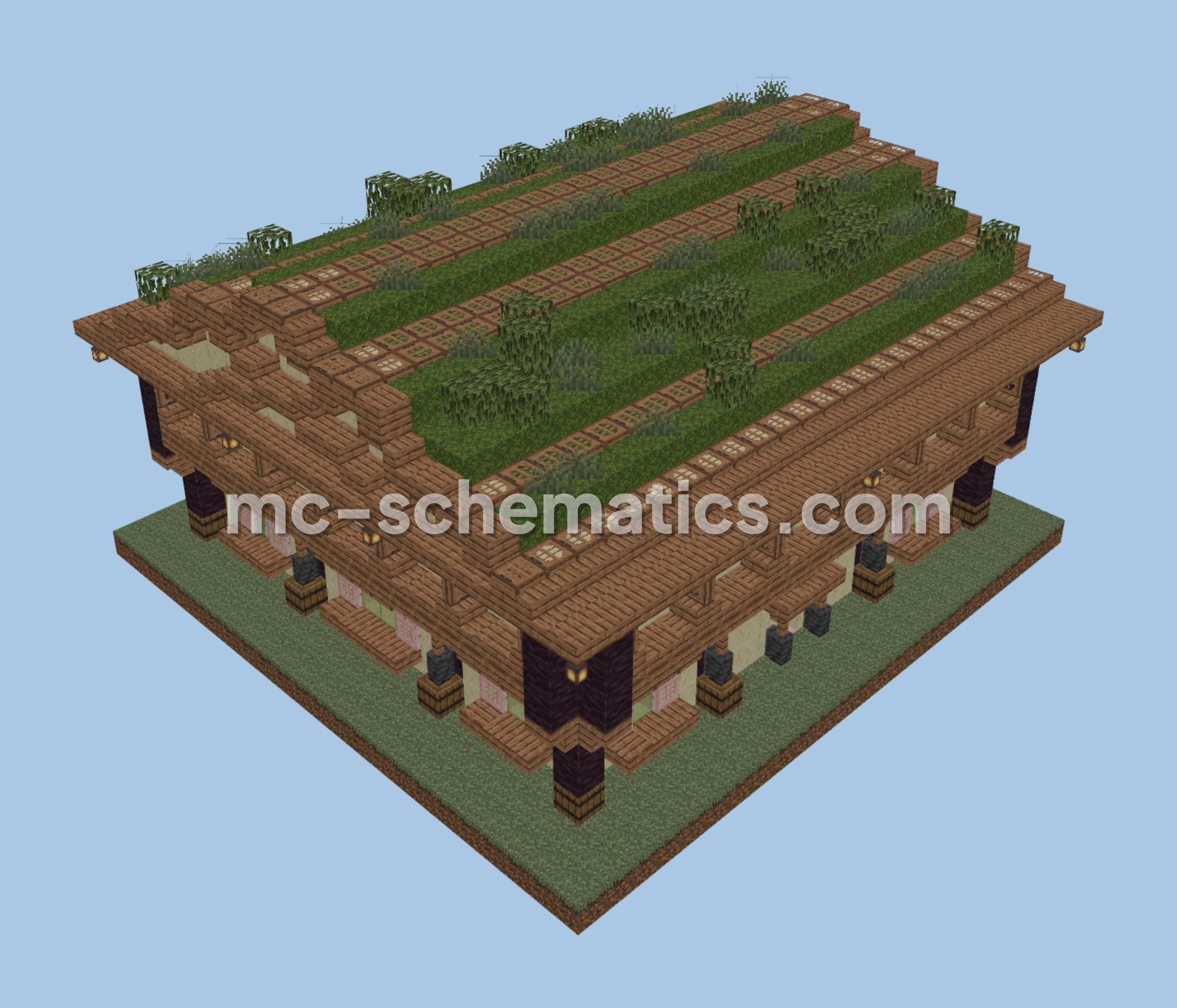 Rustic Moss and Bone Meal Farmhouse Minecraft schematic preview