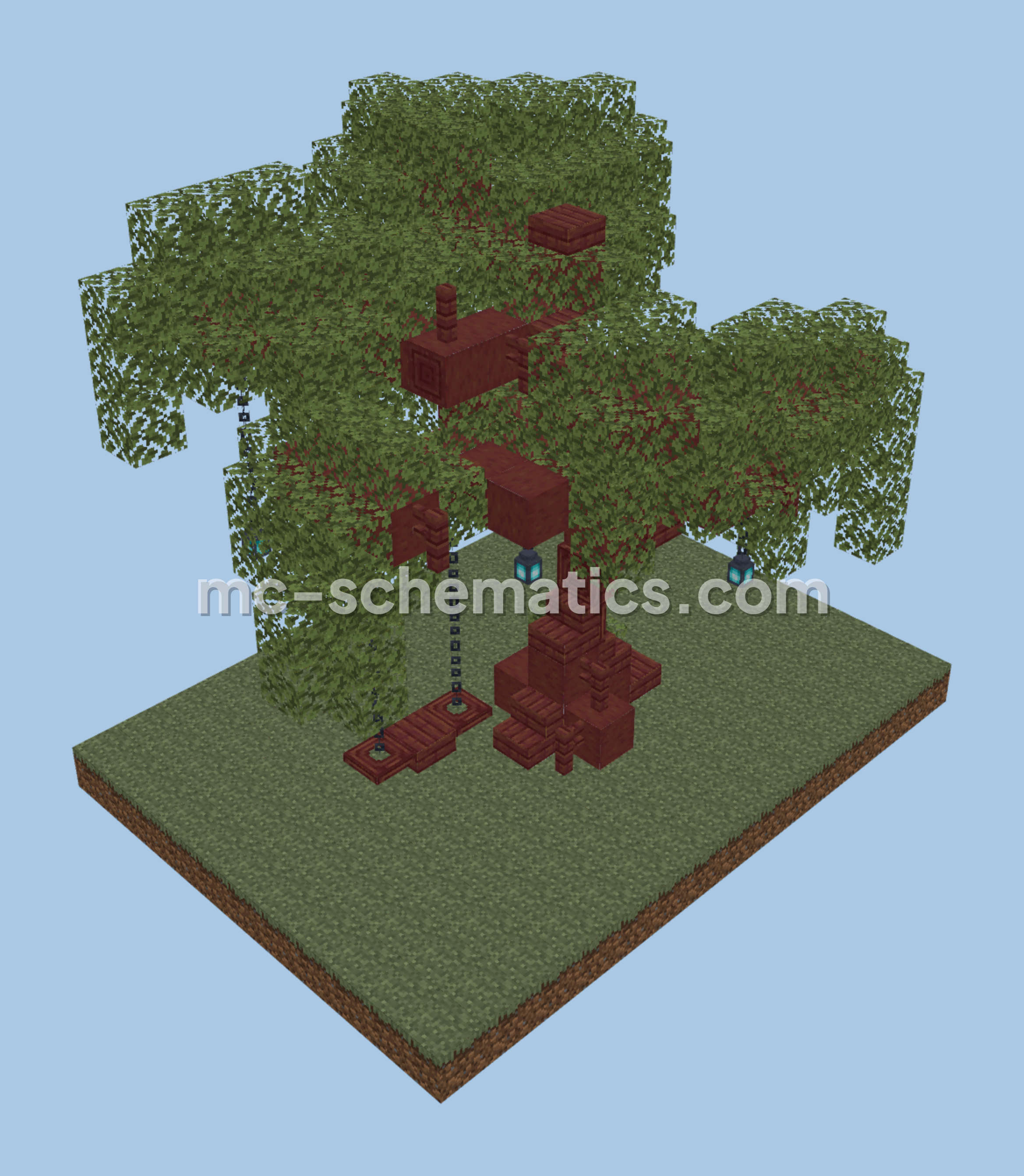 Rustic Tree with Swing Schematic Minecraft schematic preview