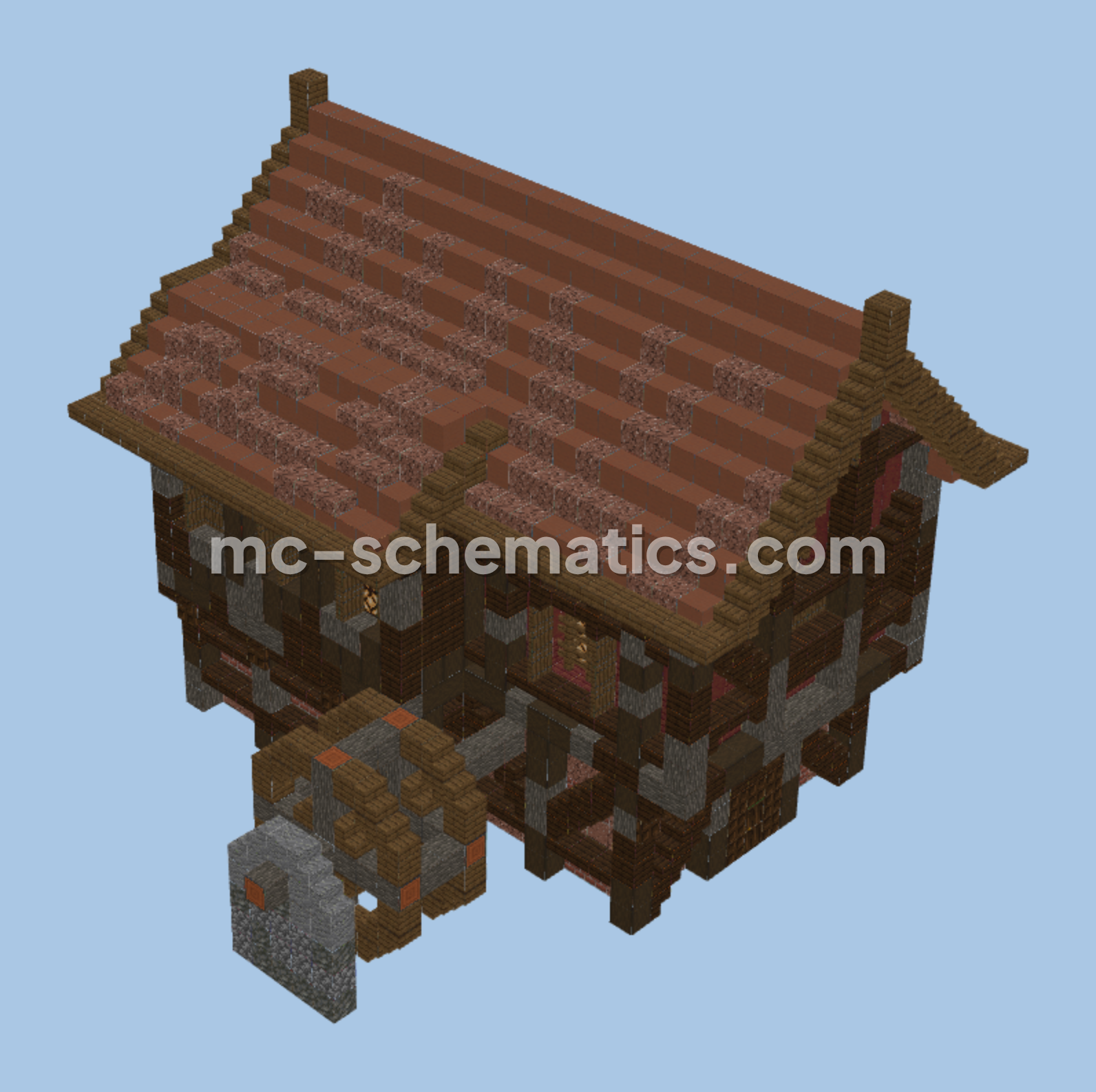 Rustic Watermill Home Minecraft schematic preview
