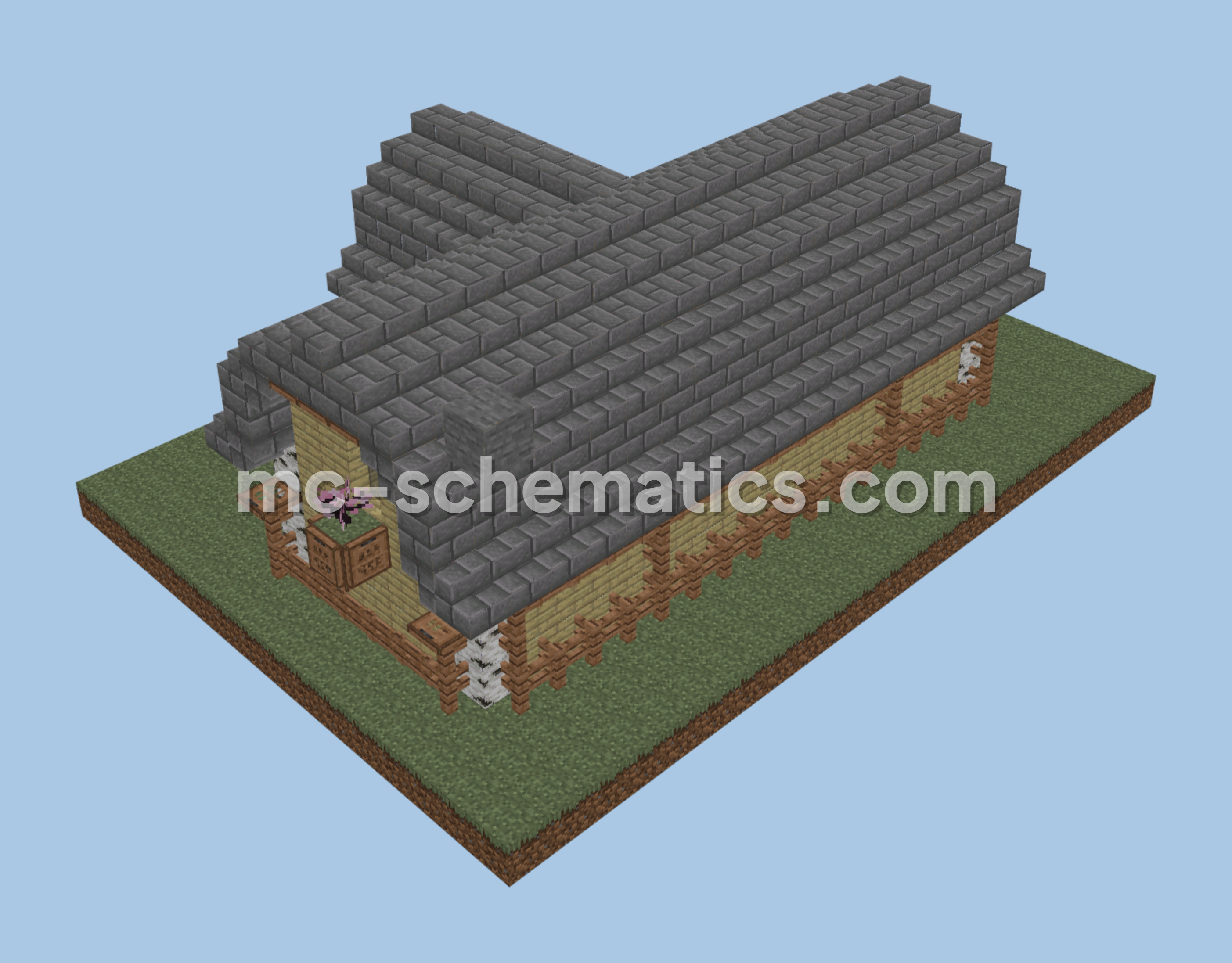 Rustic Wooden Barn Structure Minecraft schematic preview