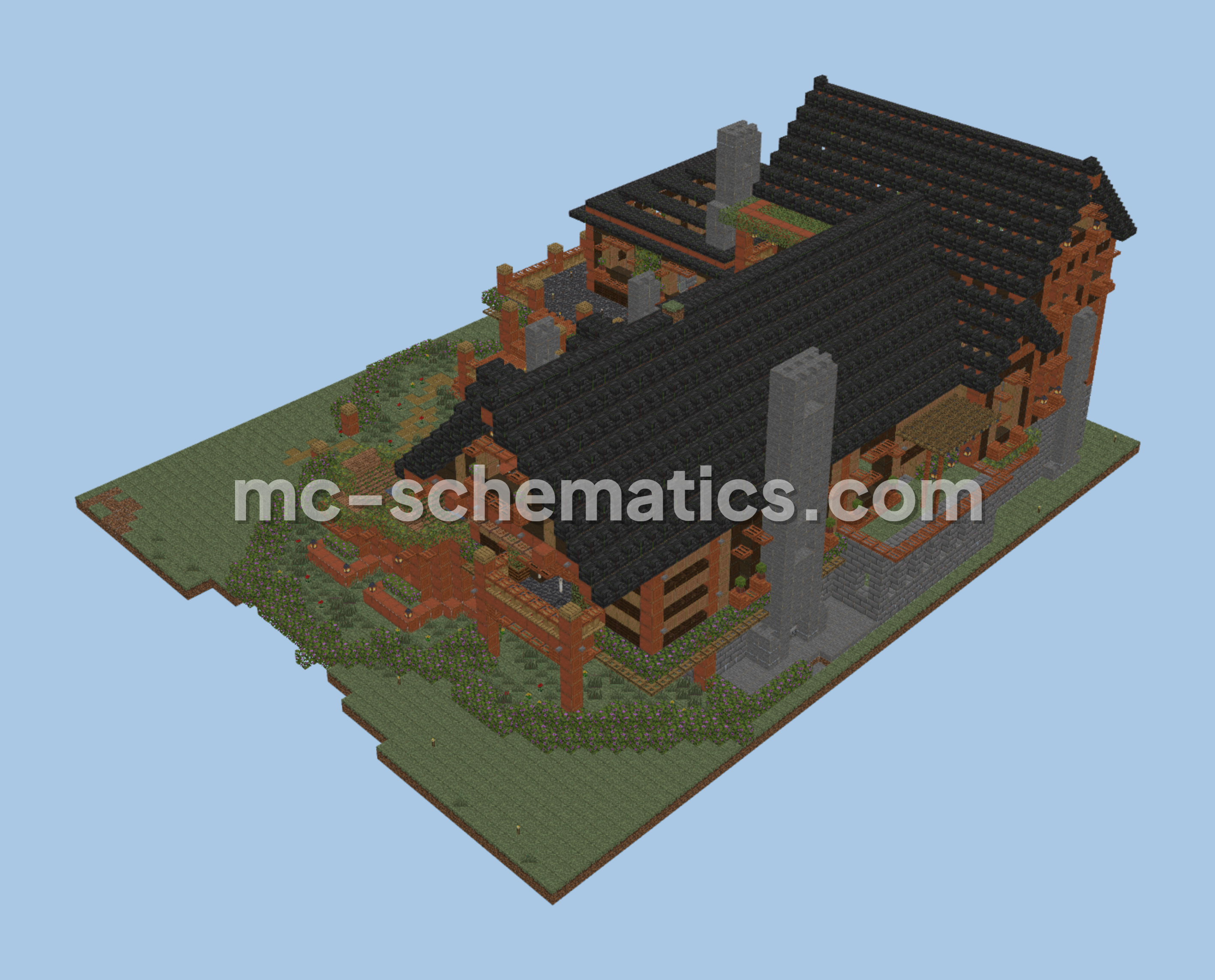 Rustic Wooden Manor Minecraft schematic preview